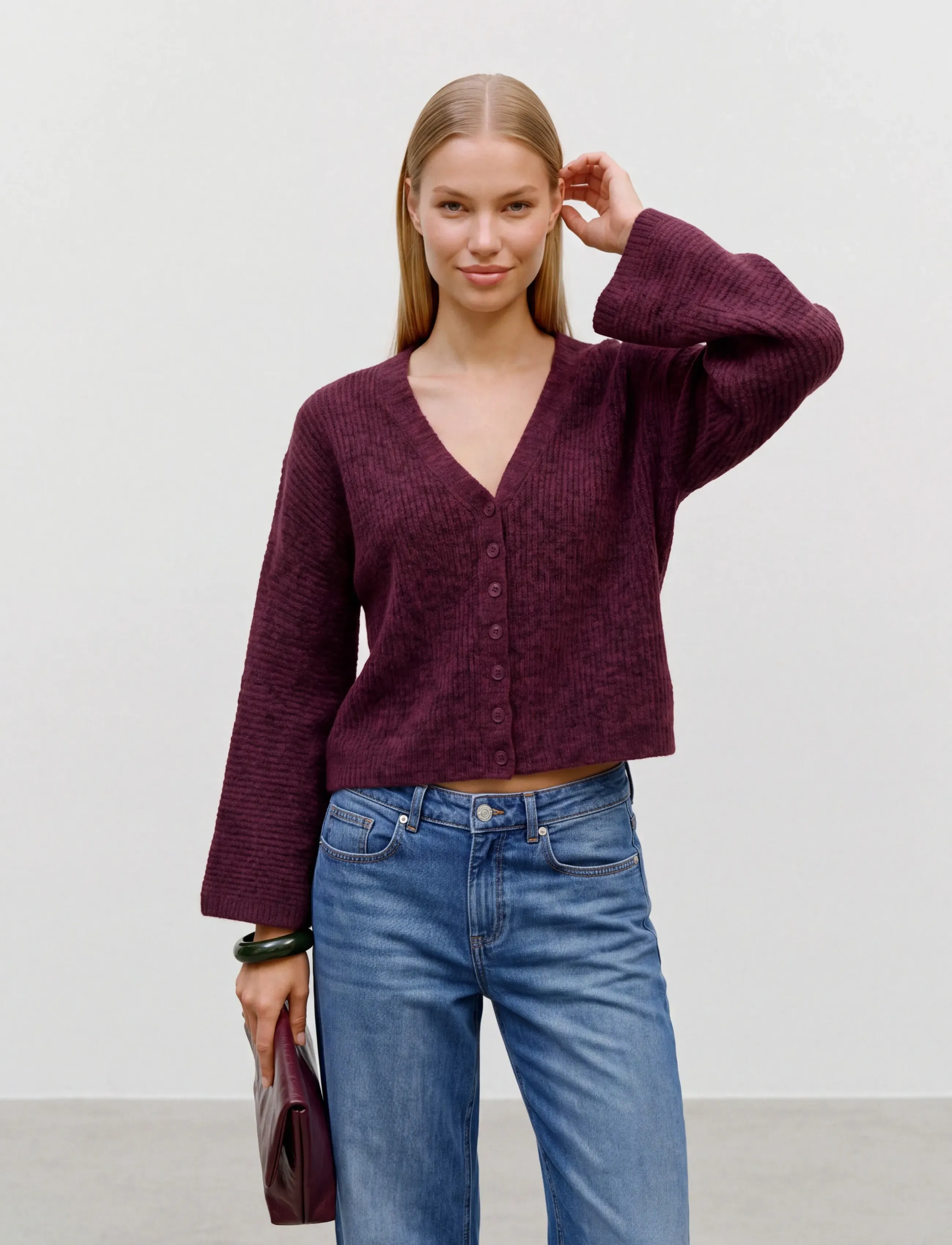 Topshop TSRENE LS CARDIGAN KNT NOOS - Topshop - BURGUNDY / burgundy