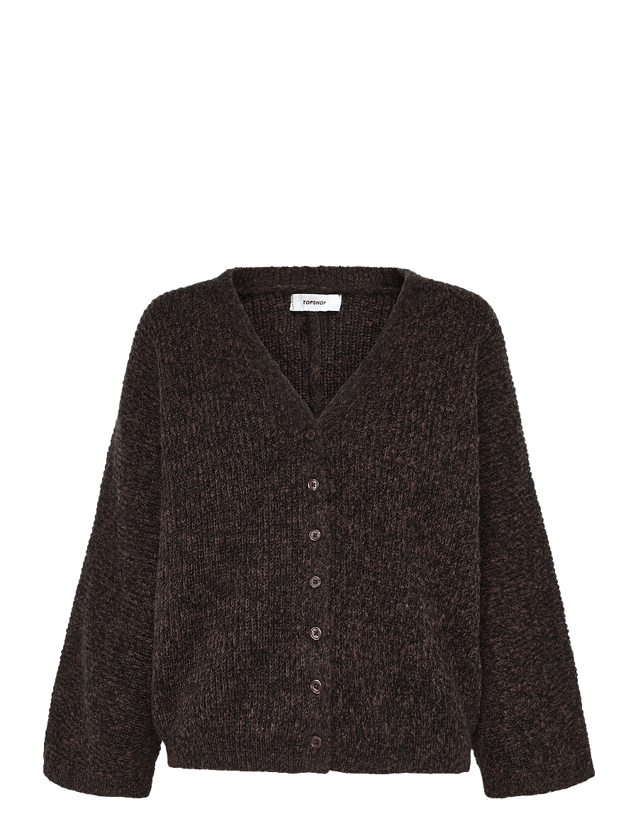 Topshop - TSRENE LS CARDIGAN KNT NOOS - koftor - chocolate brown - 0