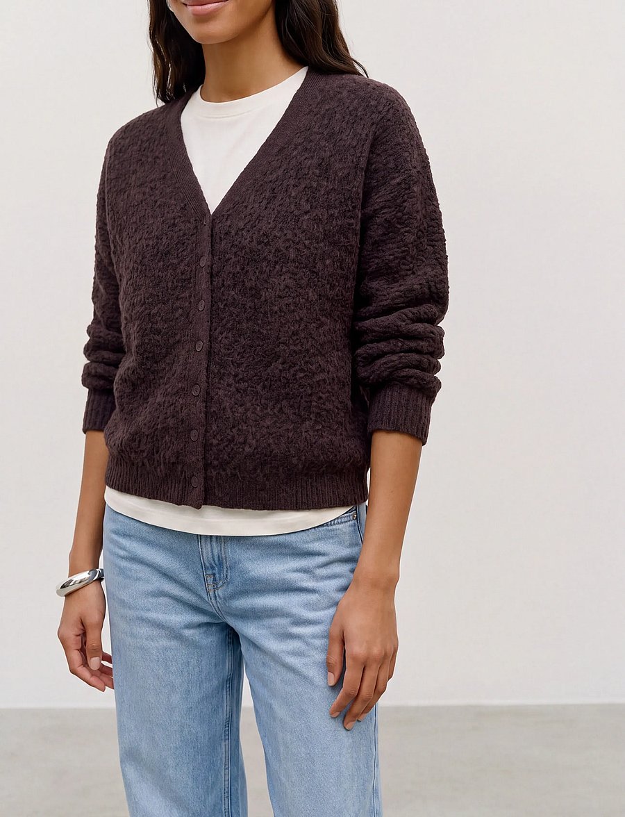 Topshop - TSRENE LS CARDIGAN KNT NOOS - strickjacken - chocolate brown - 0