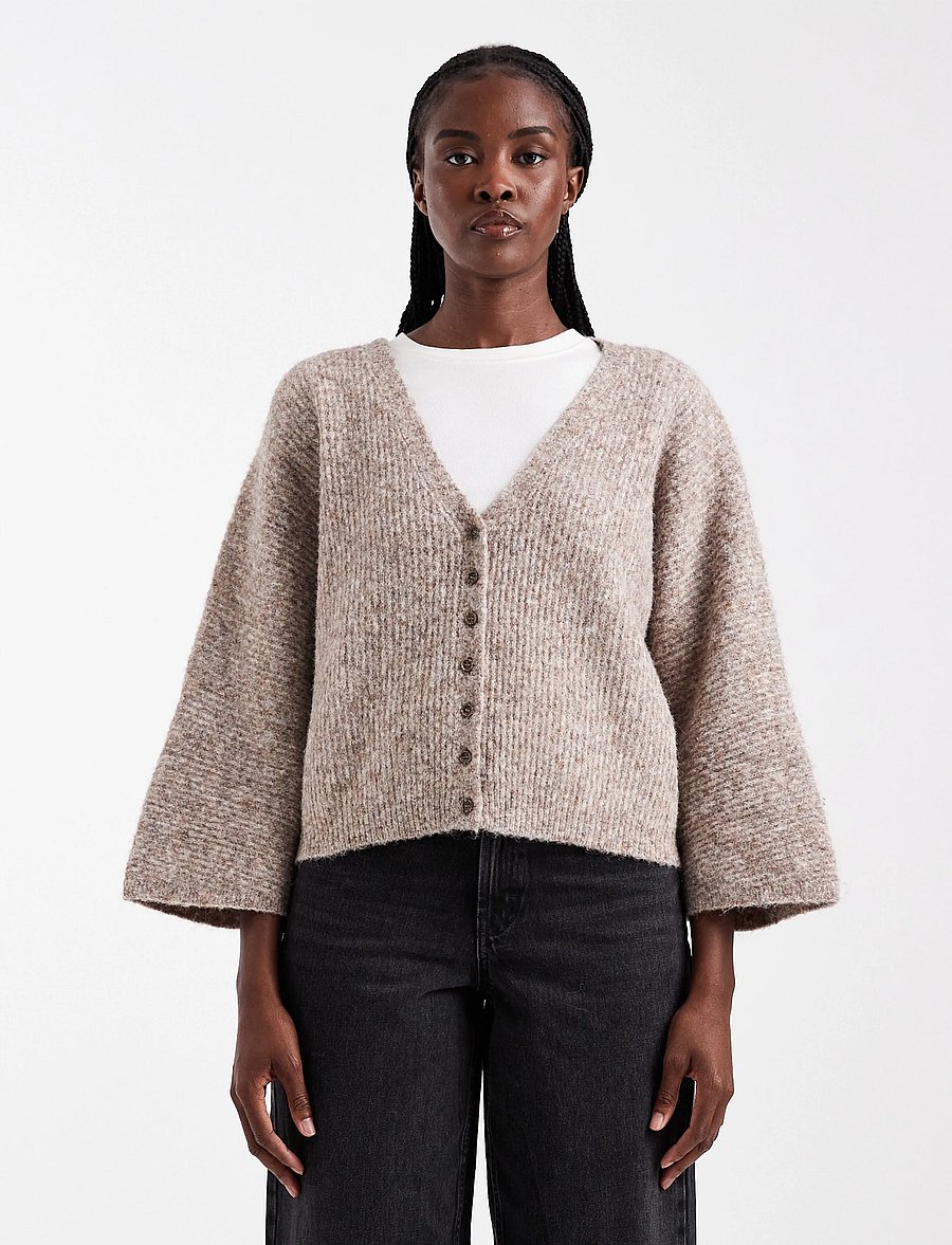Topshop - TSRENE LS CARDIGAN KNT NOOS - koftor - oatmeal - 0