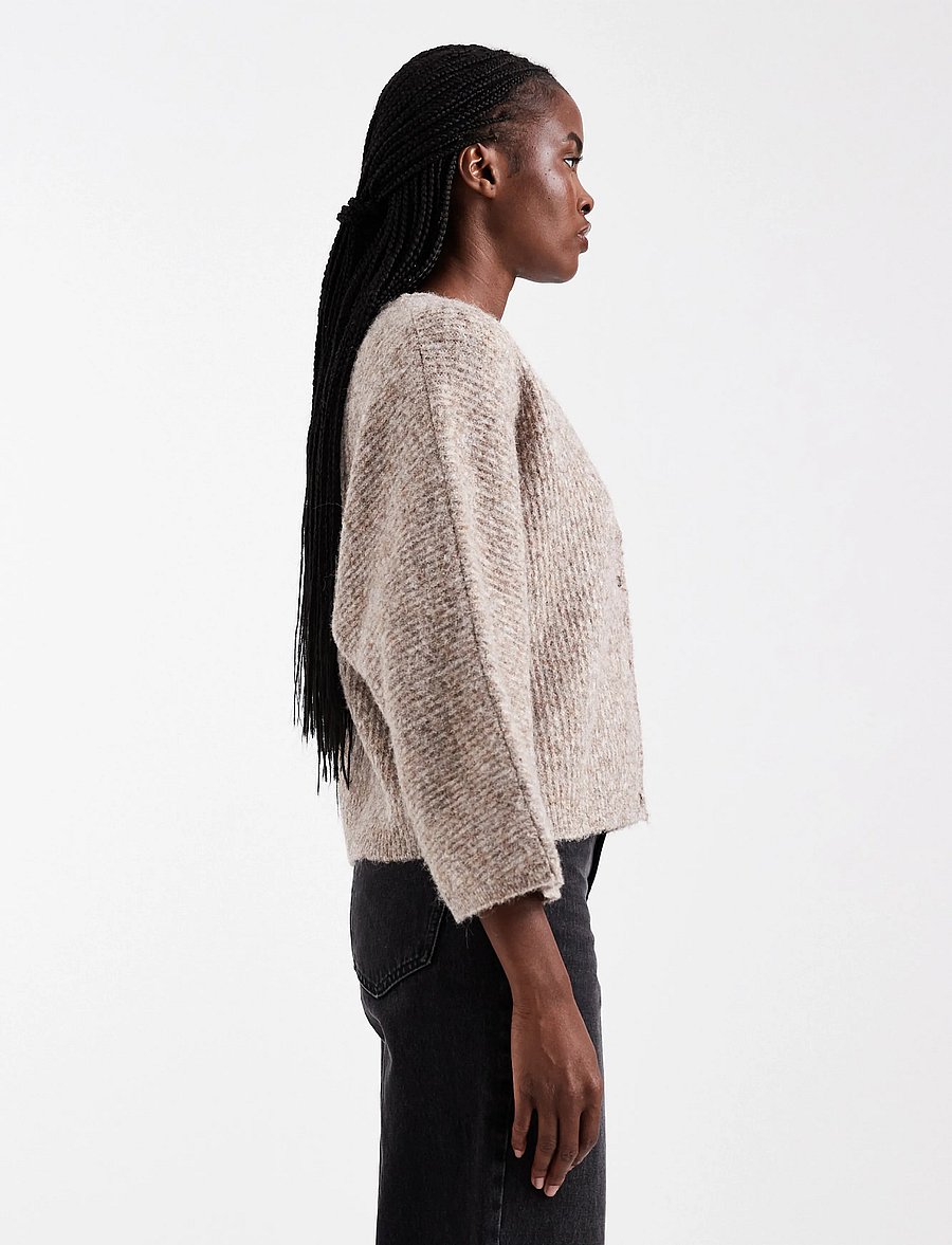 Topshop - TSRENE LS CARDIGAN KNT NOOS - koftor - oatmeal - 4