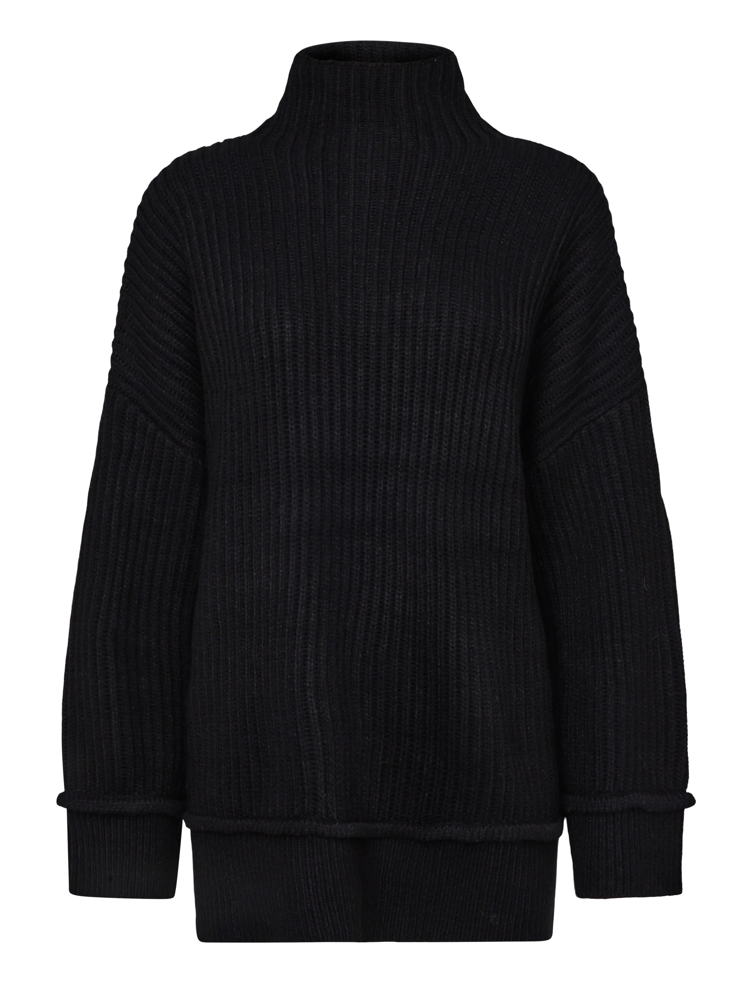 Topshop TSROSA LS HIGH NECK JUMPER KNT - Tänavastiil - BLACK / black
