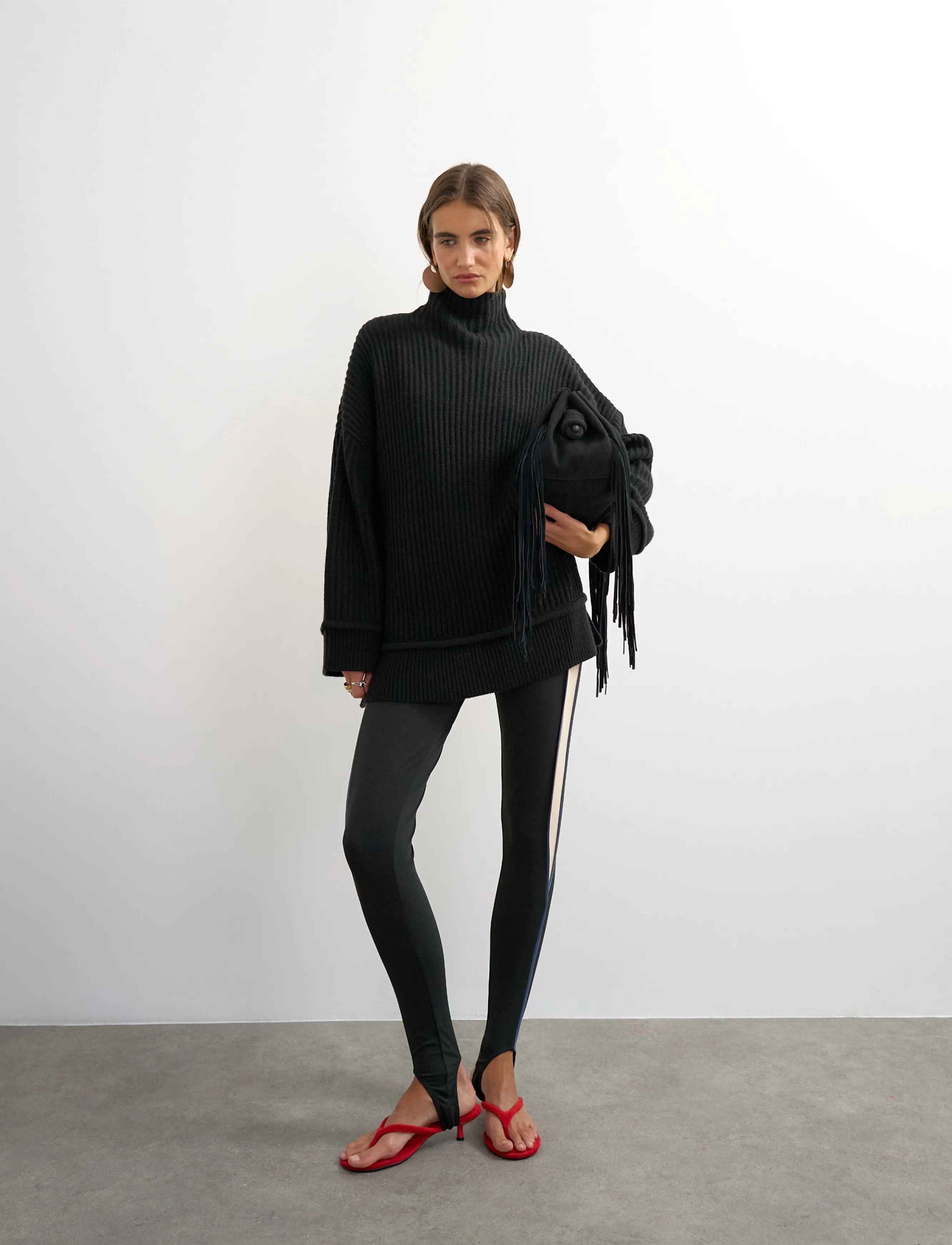 Topshop - TSROSA LS HIGH NECK JUMPER KNT - sügisesed riided - black - 0