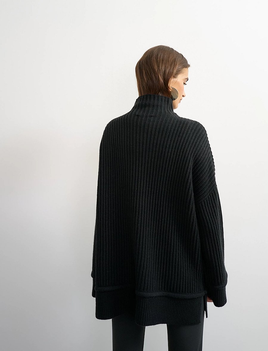 Topshop - TSROSA LS HIGH NECK JUMPER KNT - stickade tröjor - black - 3