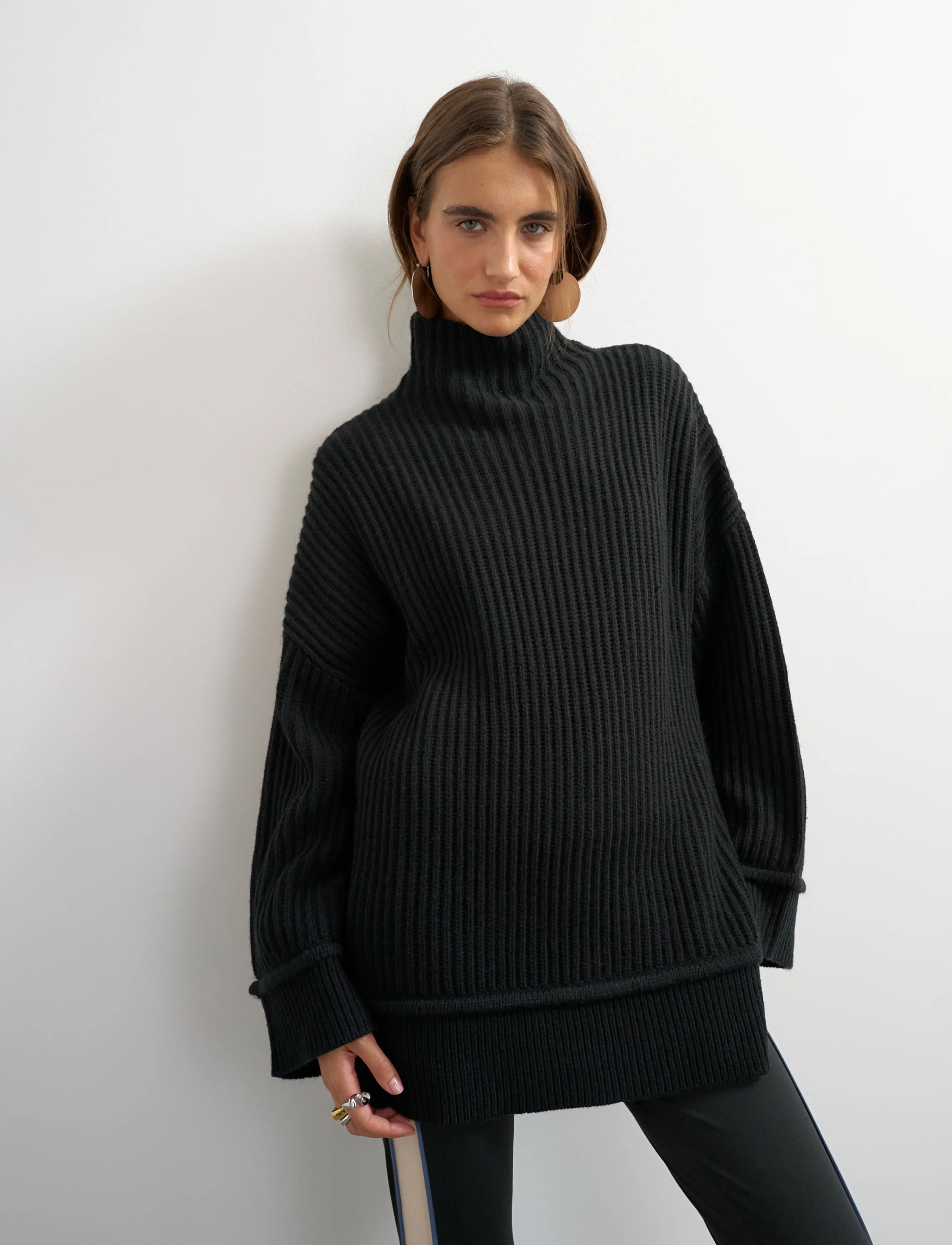 Topshop - TSROSA LS HIGH NECK JUMPER KNT - sügisesed riided - black - 5
