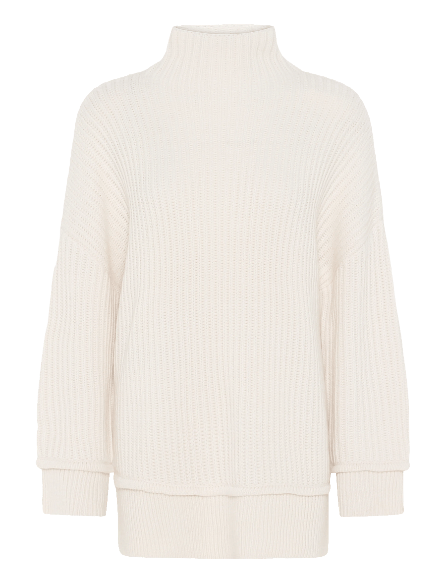 Topshop - TSROSA LS HIGH NECK JUMPER KNT - striktrøjer - ivory cream - 0