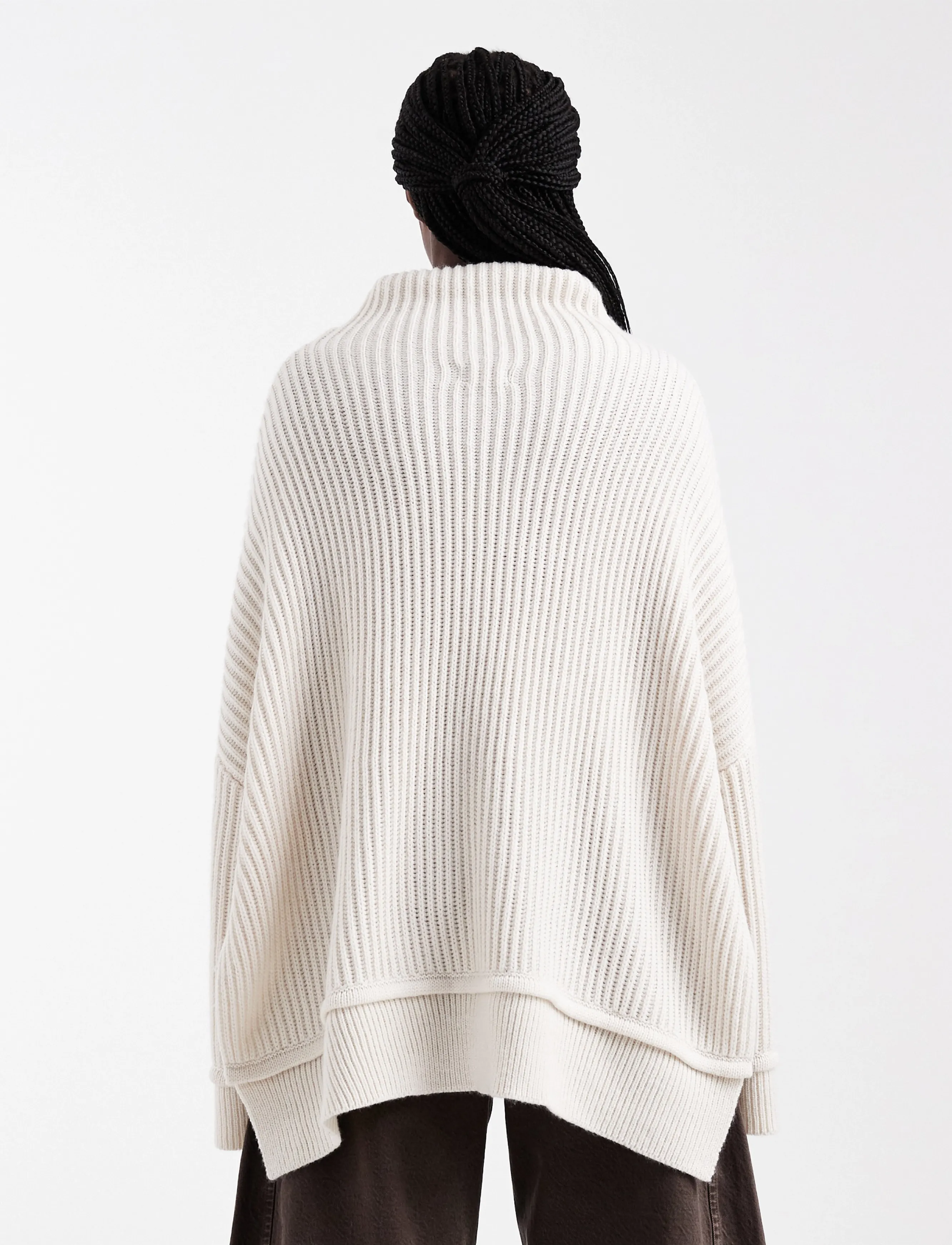 Topshop - TSROSA LS HIGH NECK JUMPER KNT - striktrøjer - ivory cream - 2