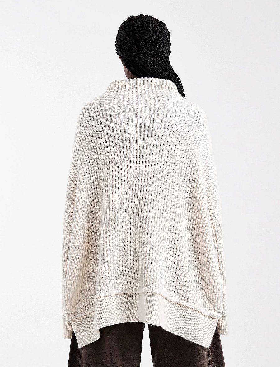 Topshop - TSROSA LS HIGH NECK JUMPER KNT - striktrøjer - ivory cream - 2
