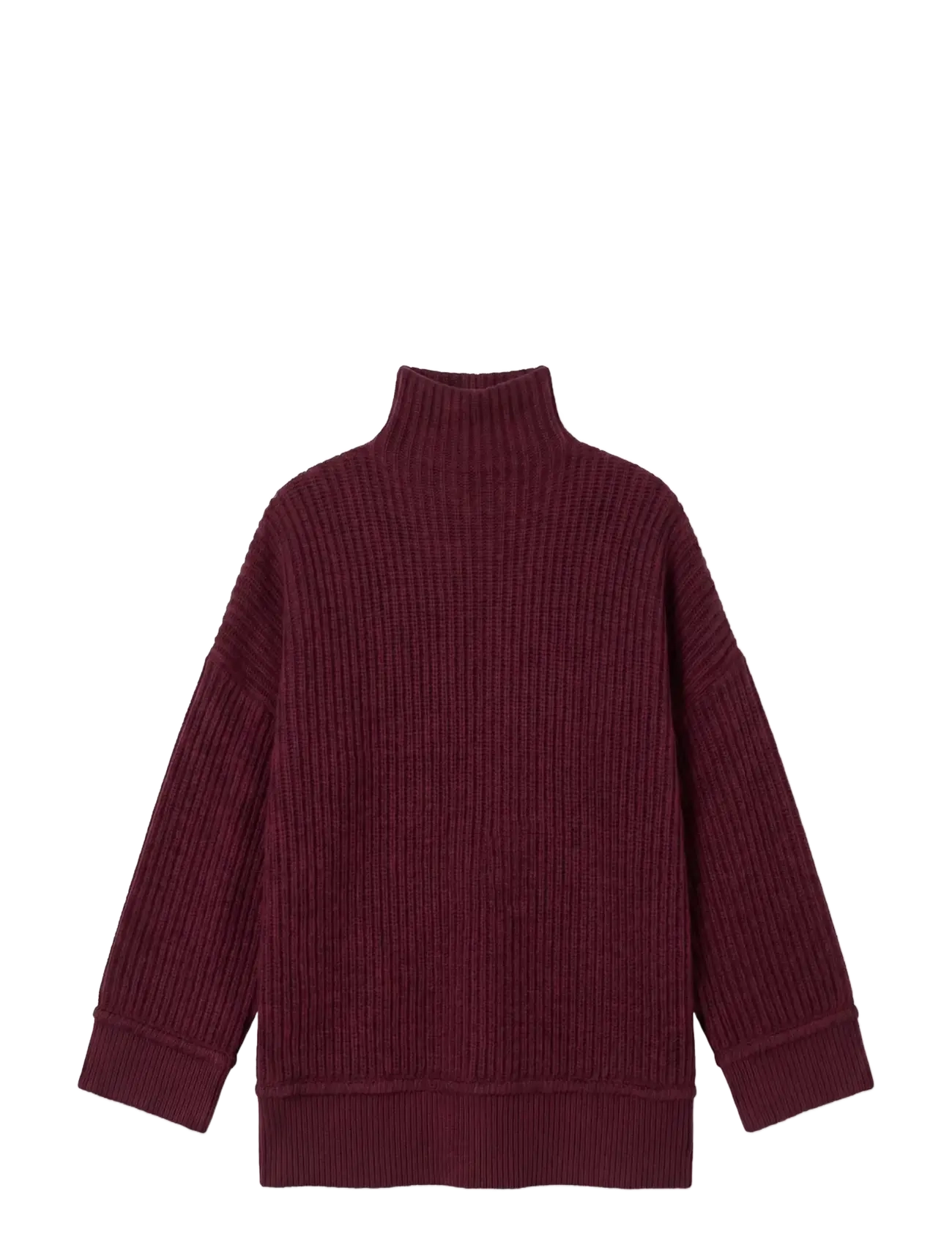 Topshop TSROSA LS HIGH NECK JUMPER KNT - Topshop - MULBERRY / burgundy
