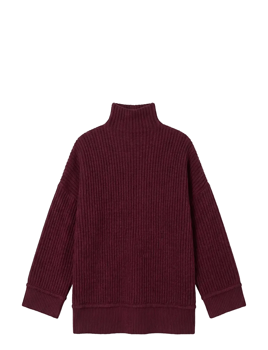 Topshop - TSROSA LS HIGH NECK JUMPER KNT - pullover - mulberry - 1
