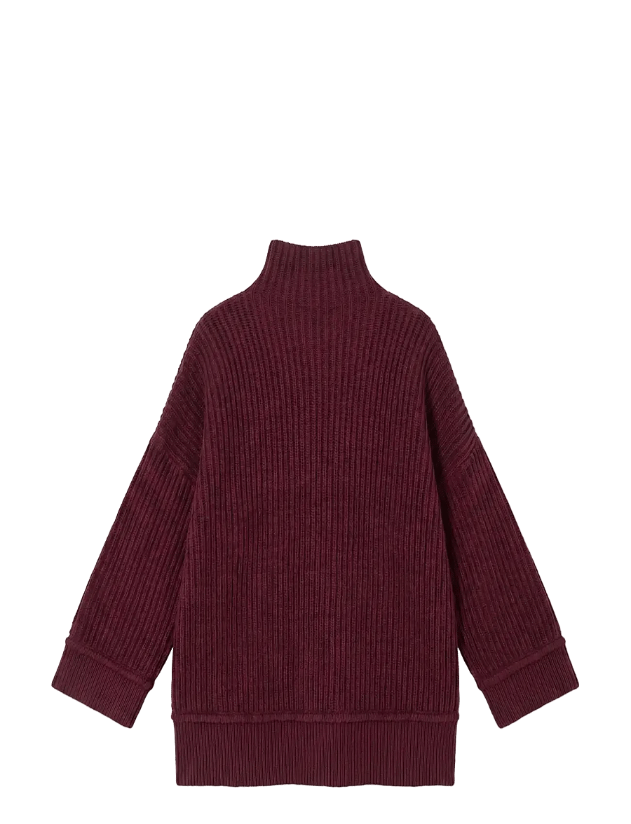 Topshop - TSROSA LS HIGH NECK JUMPER KNT - pullover - mulberry - 2