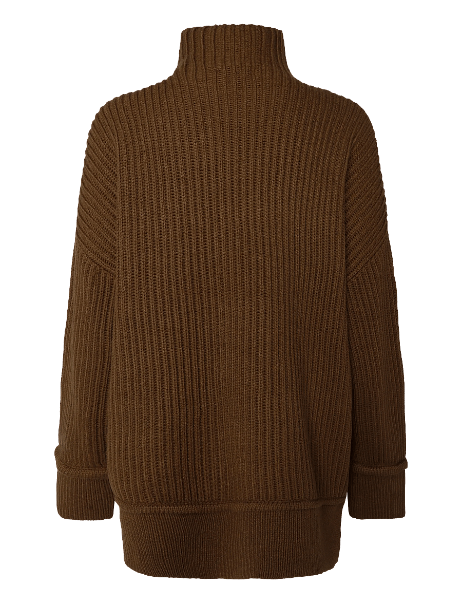 Topshop - TSROSA LS HIGH NECK JUMPER KNT - pullover - pecan brown - 2