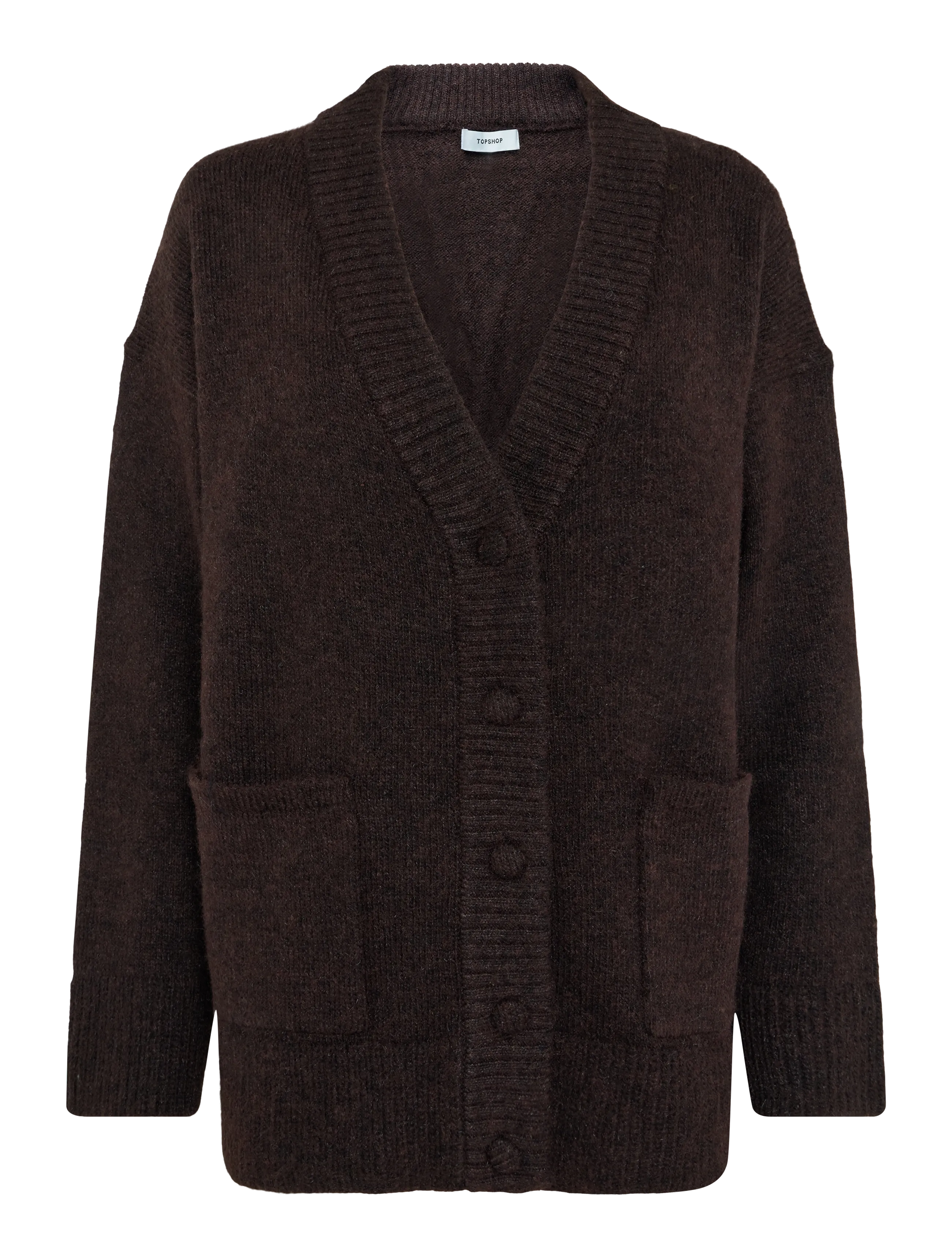 Topshop TSRINNA LS LONG CARDIGAN KNT - Kläder - TOBACCO BROWN / brown