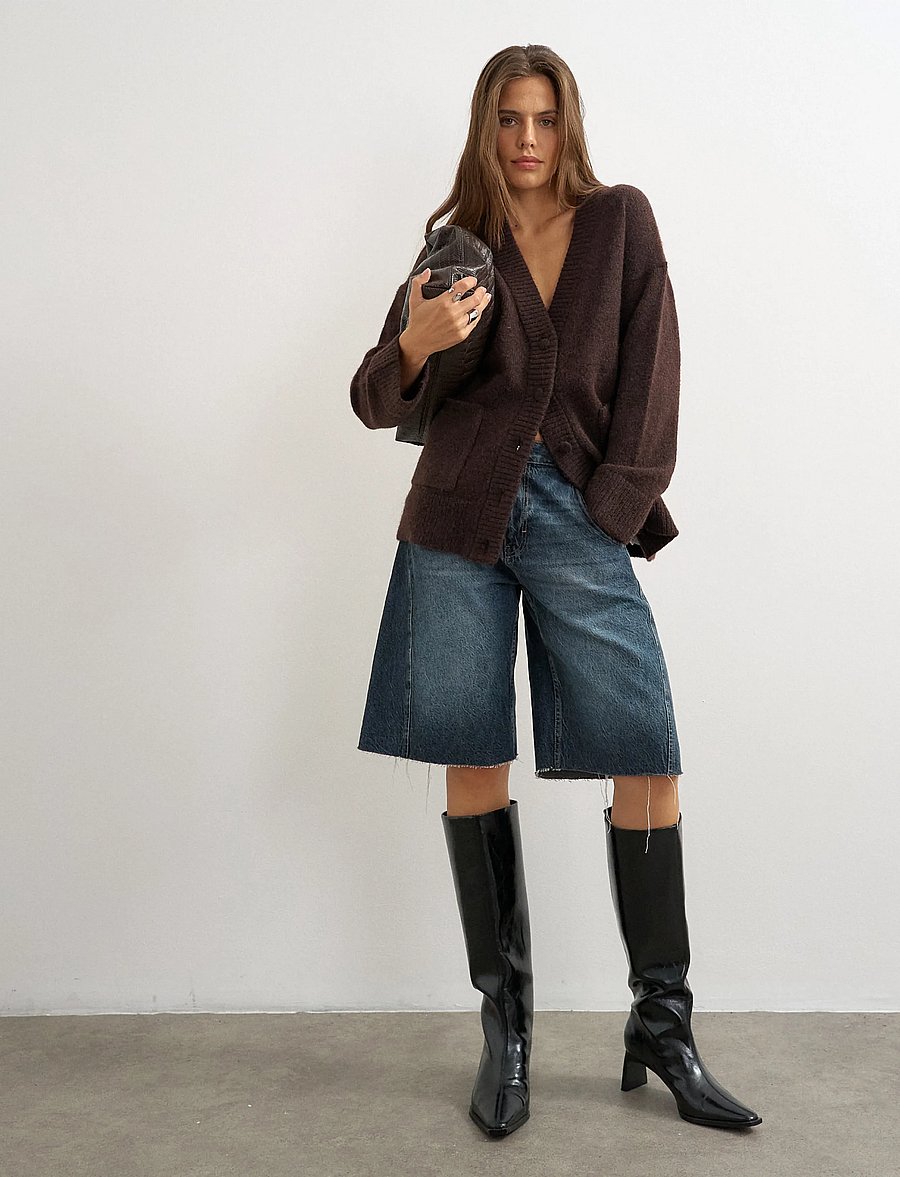 Topshop - TSRINNA LS LONG CARDIGAN KNT - koftor - tobacco brown - 0