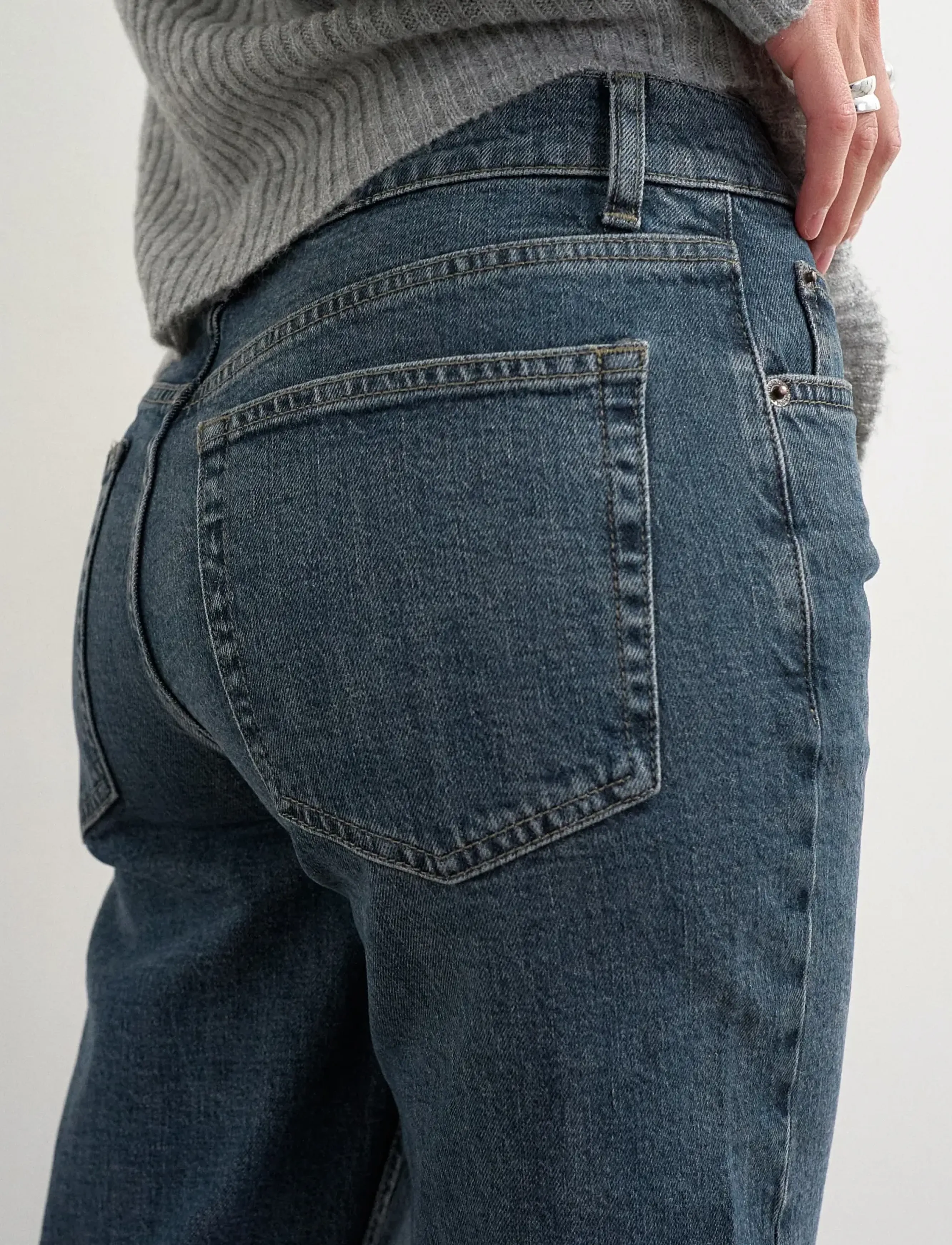 Topshop - TSKARLA MR STR DNM JEANS BB - igapäevane stiil - blue black denim - 4