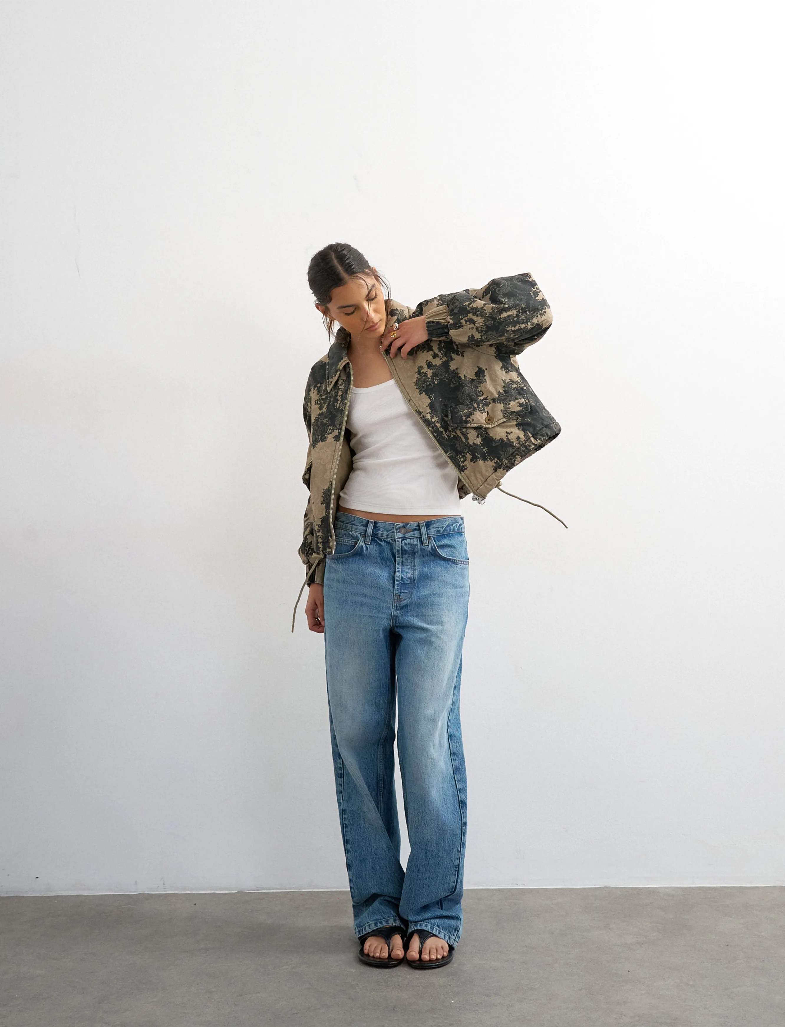 Topshop TSHOPE PRINTED JACKET OTW - Kleidung - ABBEY STONE / beige