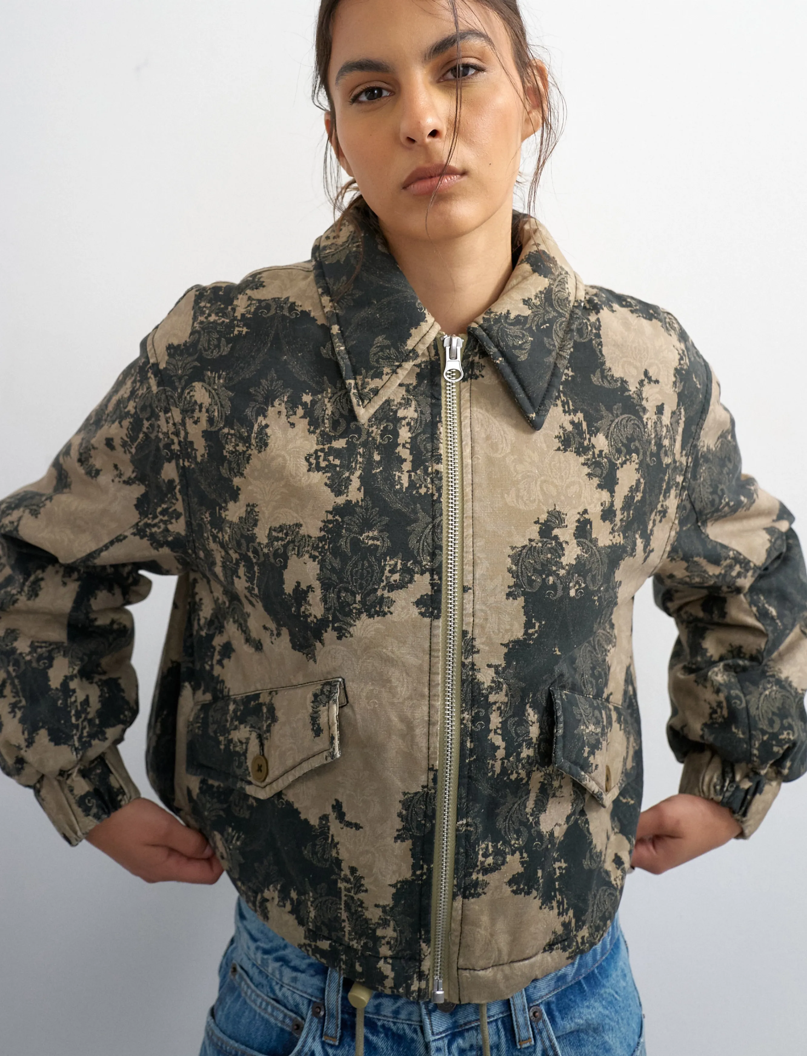 Topshop - TSHOPE PRINTED JACKET OTW - bomberjacken - abbey stone - 4