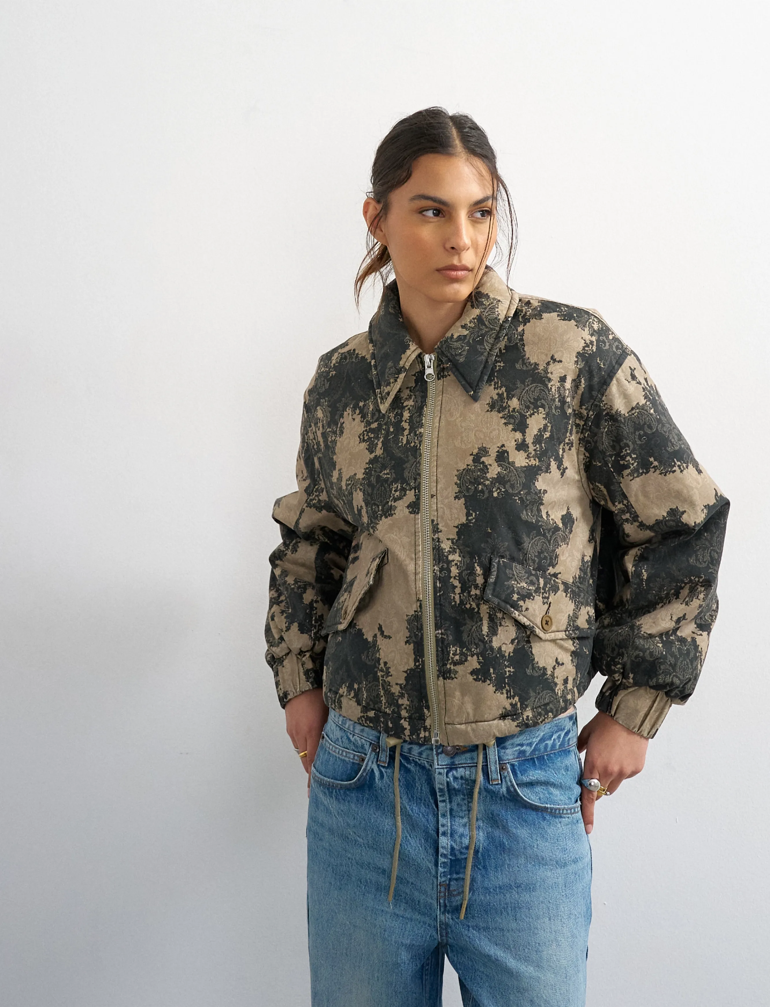 Topshop - TSHOPE PRINTED JACKET OTW - bomberjacken - abbey stone - 5