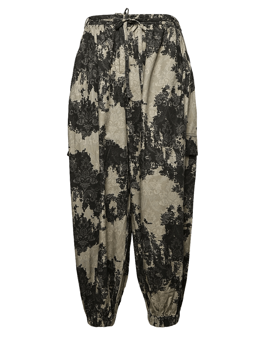 Topshop - TSKAMMI BALLOON AOP CARGO TROUSERS - cargobyxor - natural - 1