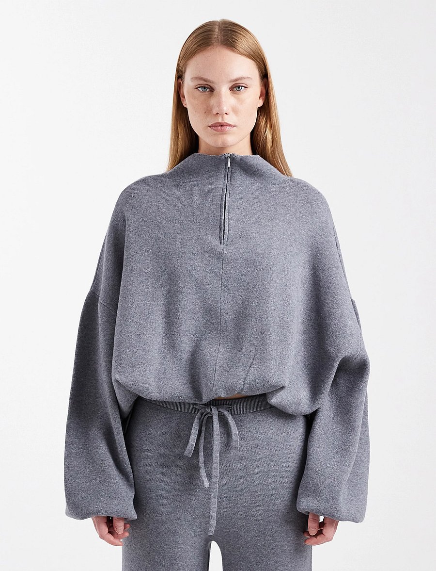 Topshop - TSFLORA KNITTED JUMPER KNT - kampsunid - grey - 0