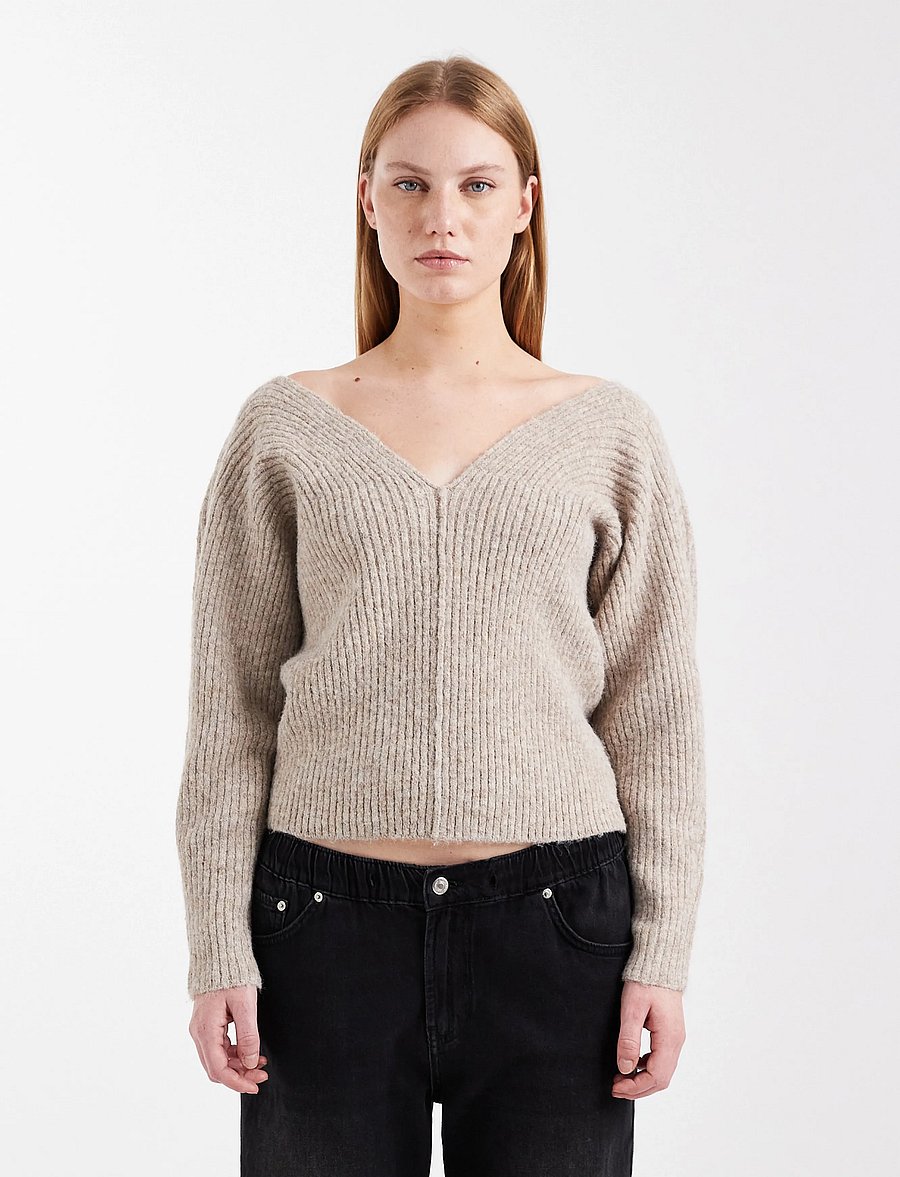 Topshop - TSFIONA KNITTED JUMPER KNT - stickade tröjor - oatmeal - 0