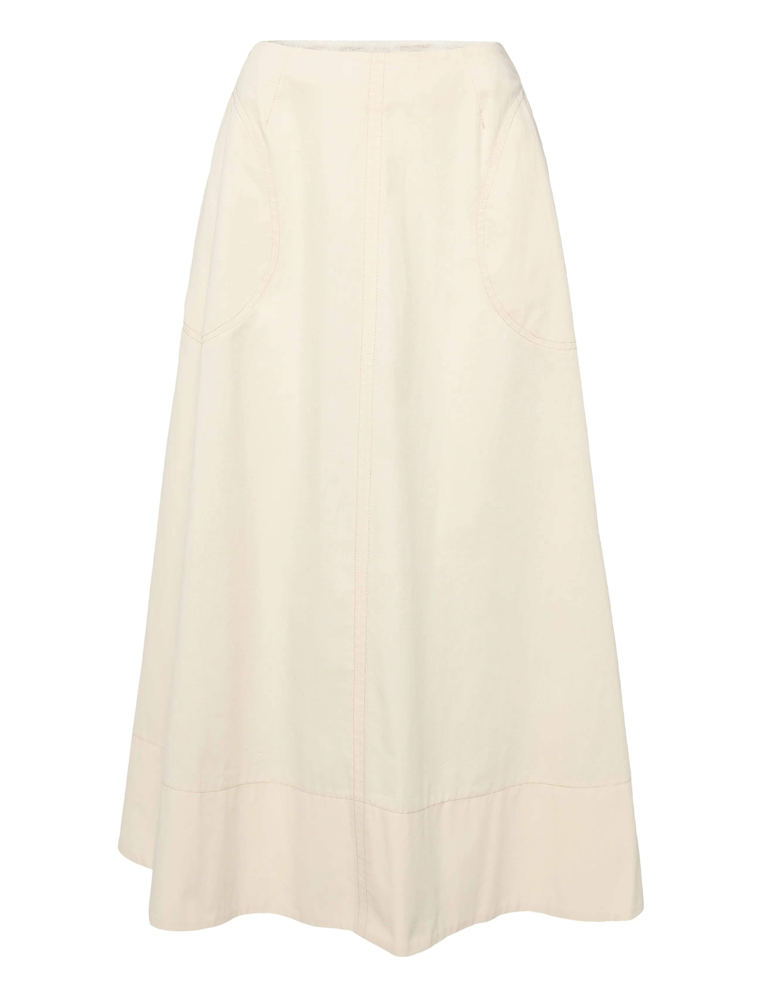 TOPSHOP Tsmillie Contrast Stitch Maxi Rock Wvn Cream - 36 - Damen