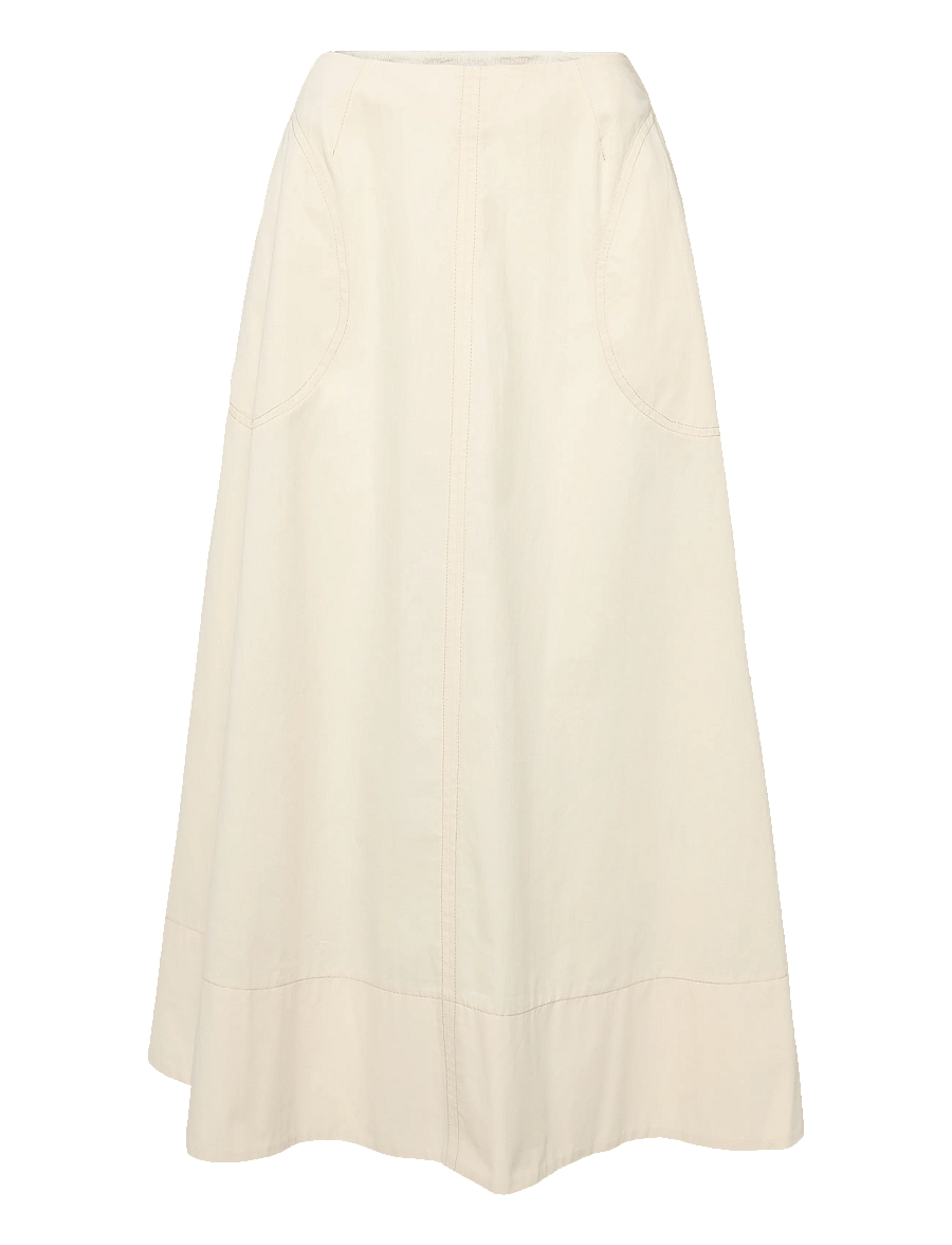 Topshop - TSMILLIE CONTRAST STITCH MAXI SKIRT WVN - maxi röcke - abbey stone - 0