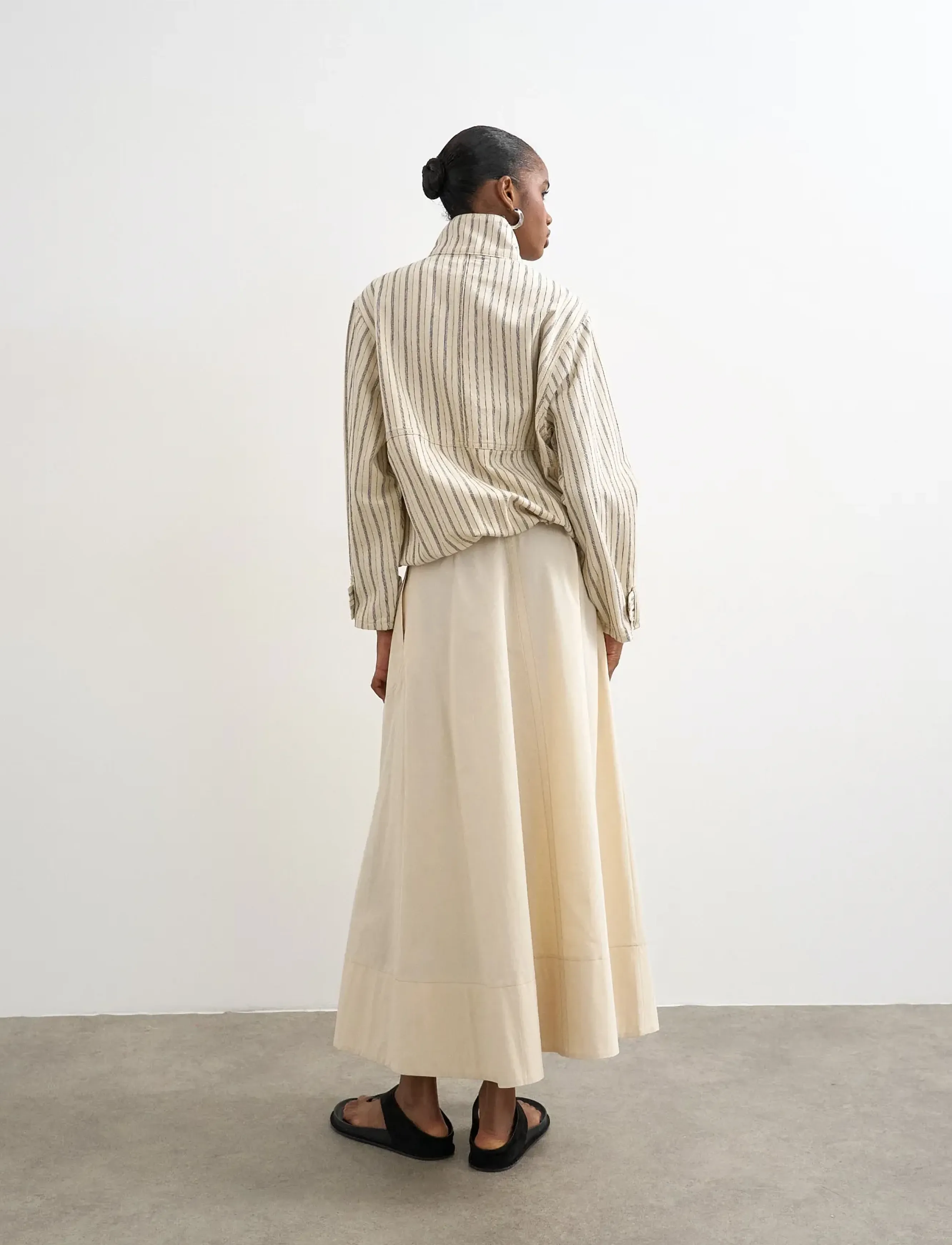 Topshop - TSMILLIE CONTRAST STITCH MAXI SKIRT WVN - maxikjolar - abbey stone - 3