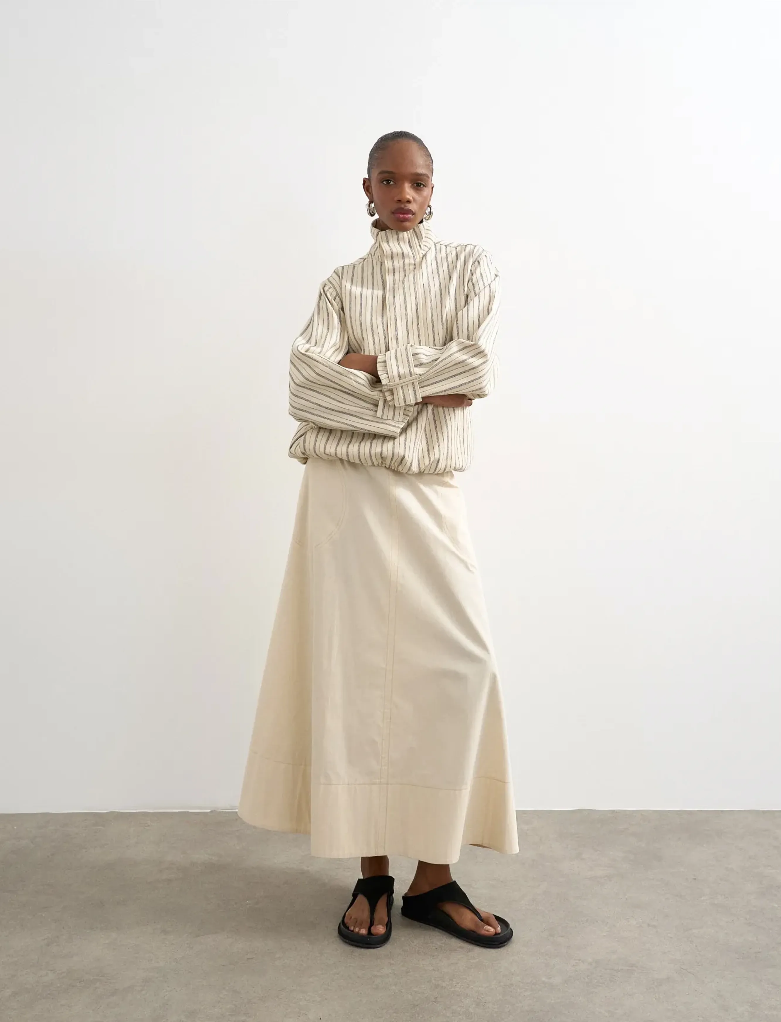 Topshop - TSMILLIE CONTRAST STITCH MAXI SKIRT WVN - maxikjolar - abbey stone - 4