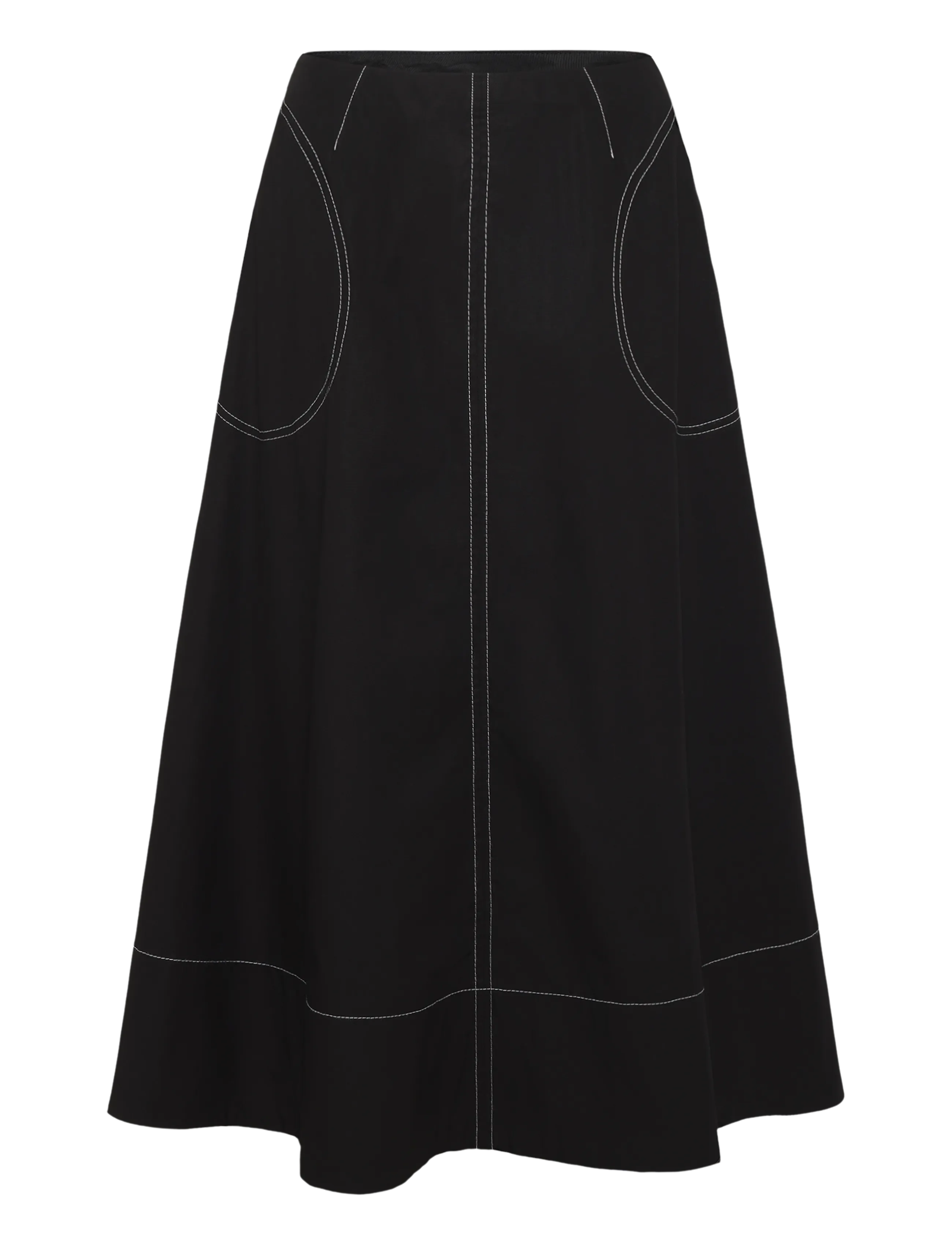 TOPSHOP Tsmillie Contrast Stitch Maxi Rock Wvn Schwarz - 40 - Damen