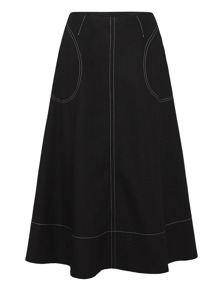 Topshop - TSMILLIE CONTRAST STITCH MAXI SKIRT WVN - maxi röcke - black - 0