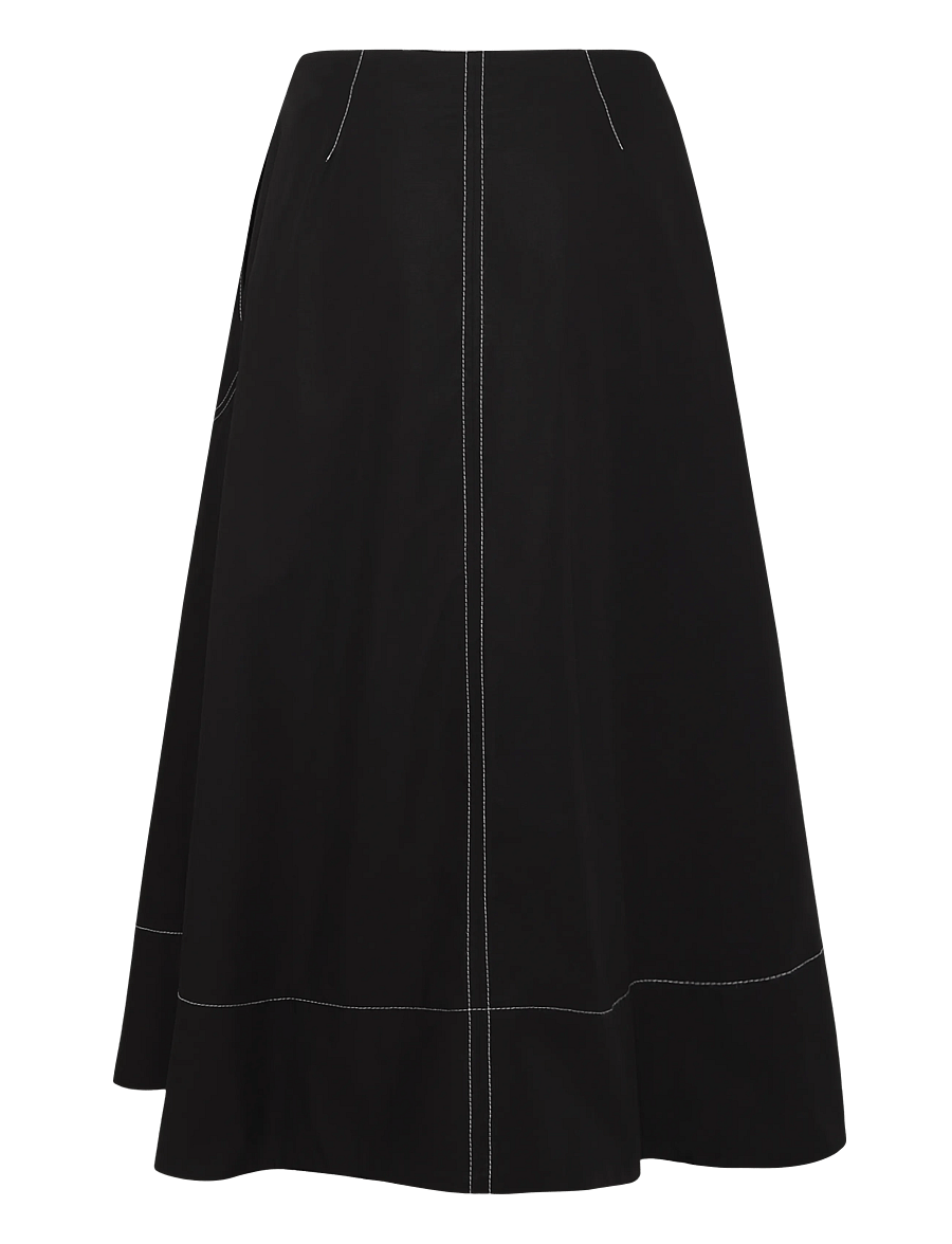Topshop - TSMILLIE CONTRAST STITCH MAXI SKIRT WVN - maxi röcke - black - 1