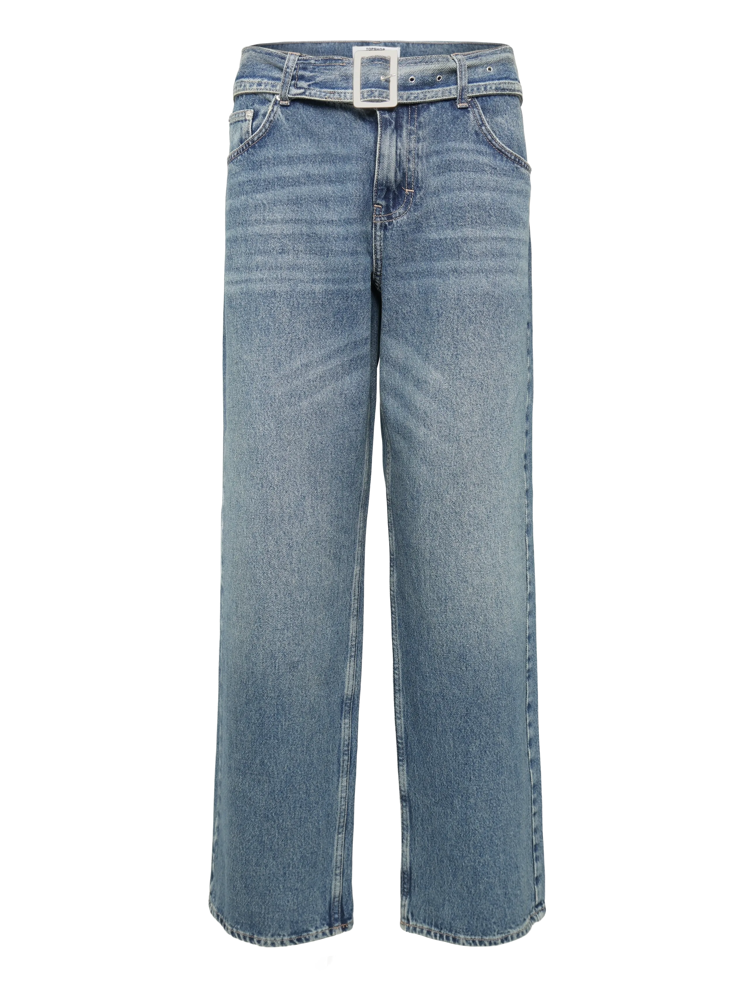 TOPSHOP Tsember Lr Belted Jeans Mb Dnm Blau - 32x30 - Damen