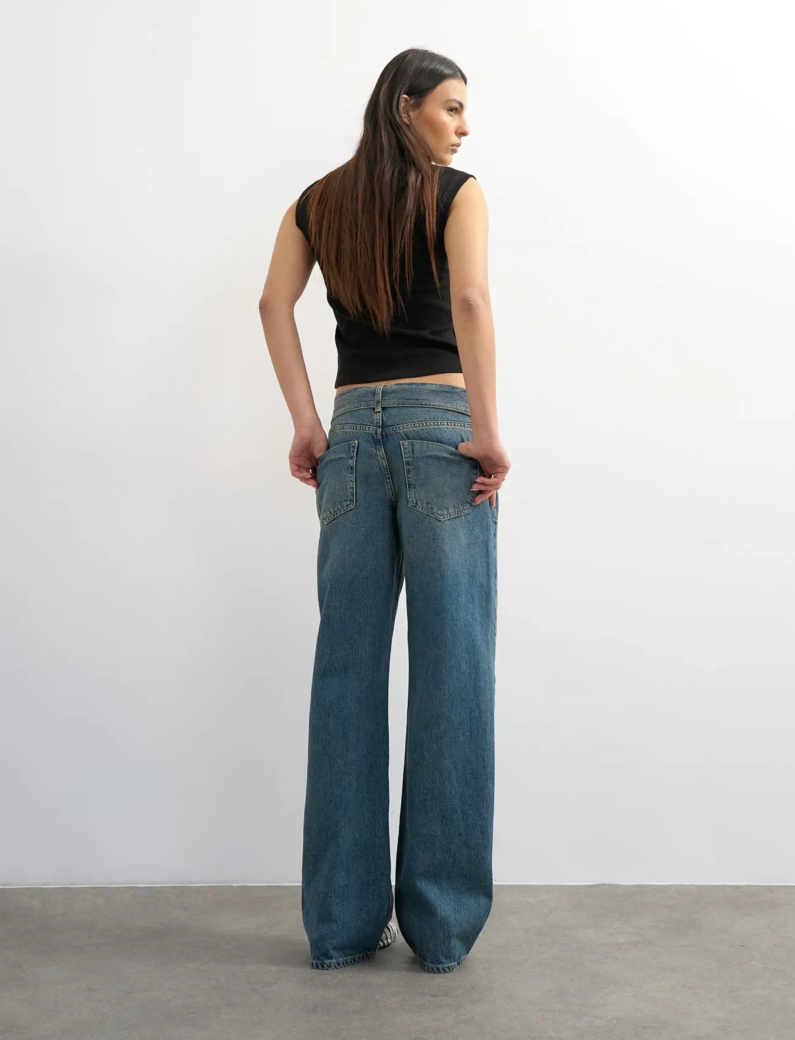 Topshop - TSEMBER LR BELTED JEANS MB DNM - vida jeans - medium blue denim - 3