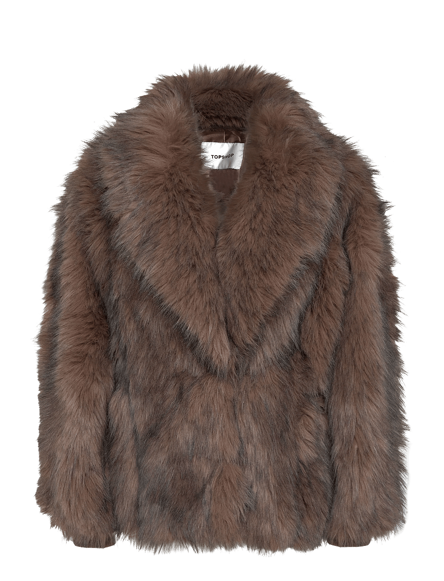 Topshop - TSTINE JACKET OTW - faux fur jakker - chocolate brown - 1