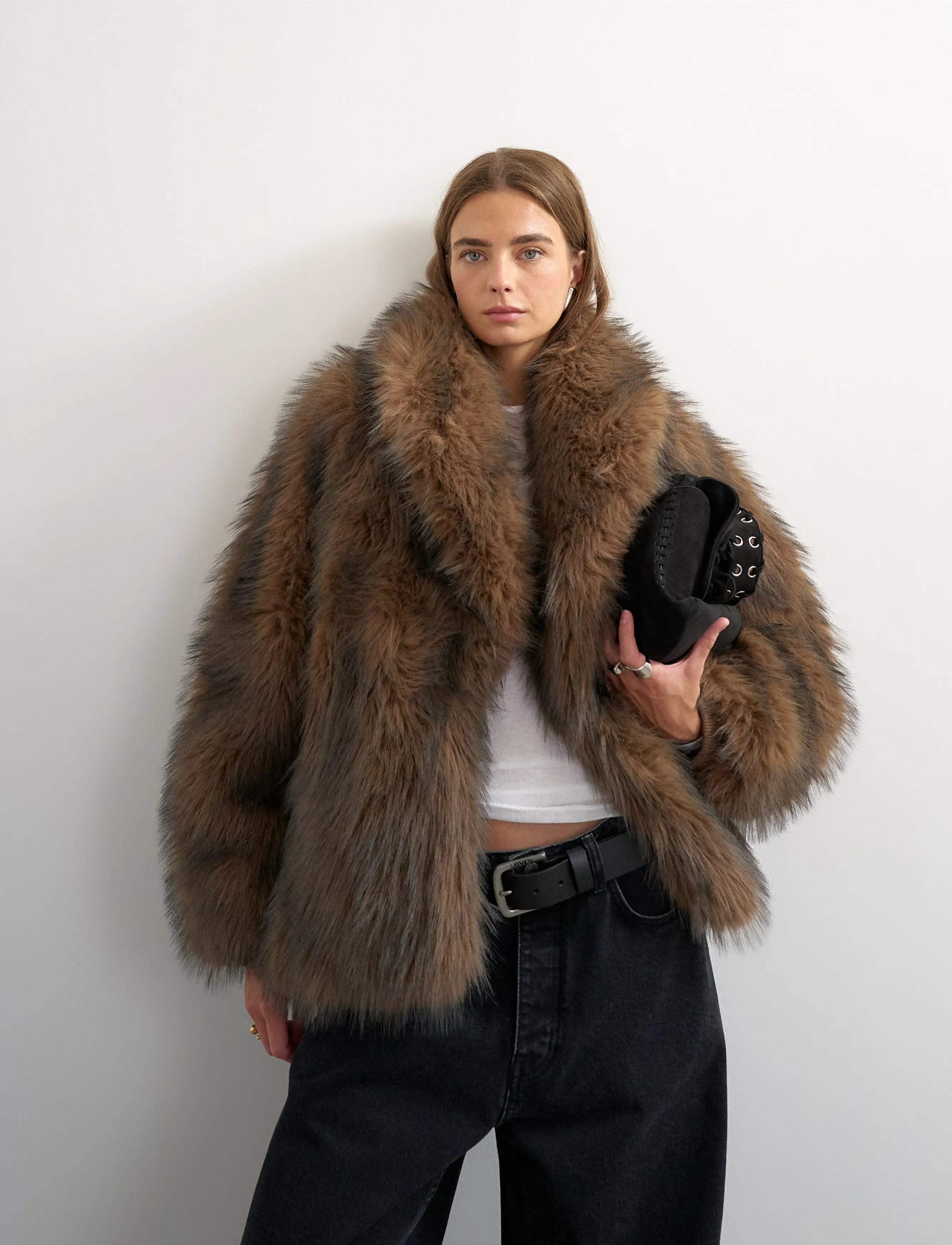 Topshop TSTINE JACKET OTW - Kunstpelz - CHOCOLATE BROWN / brown