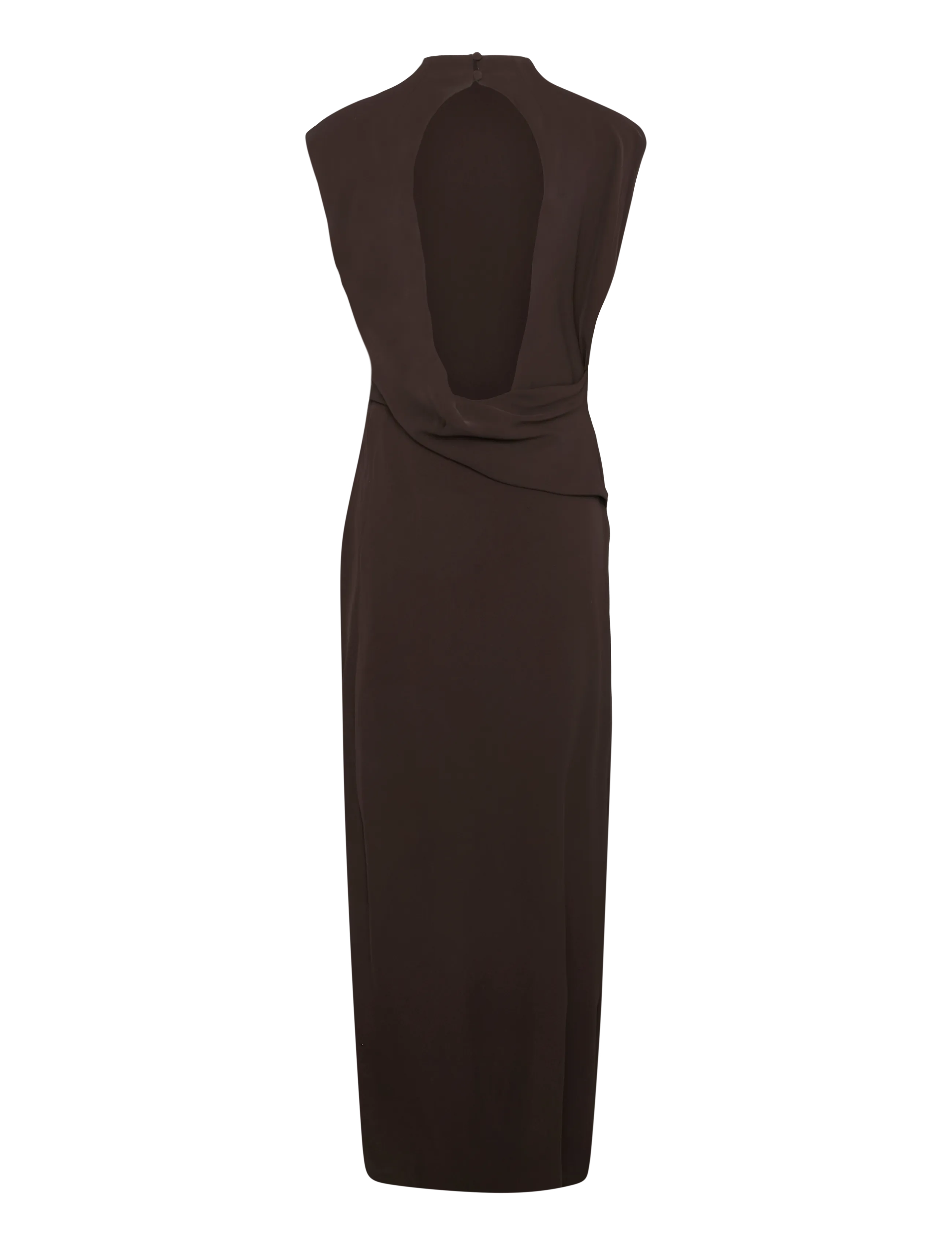Topshop - TSABBY DRAPEY HIGH NECK DRESS WVN - evening dresses - chocolate brown - 2