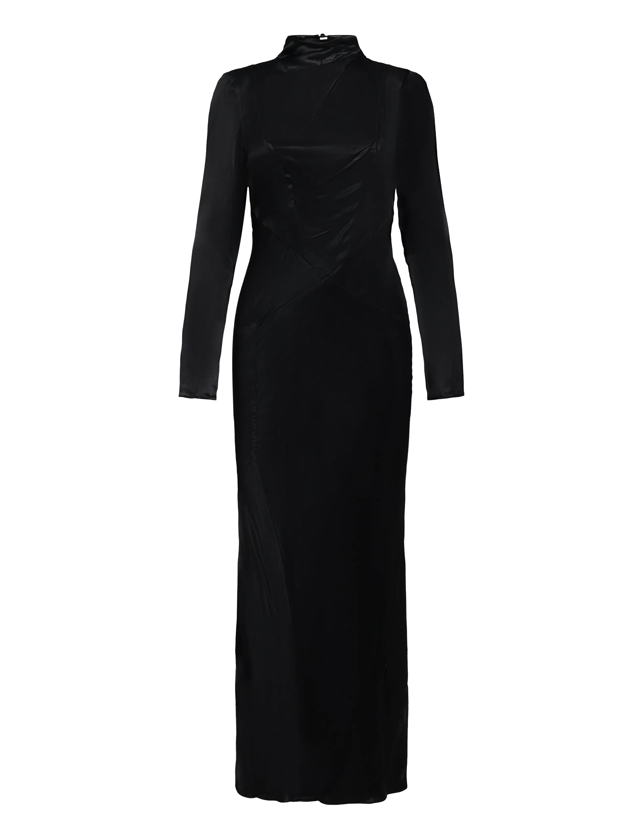 Topshop - TSAIA SATIN GROWN ON NECK MAXI DRESS WVN - jet black - 1