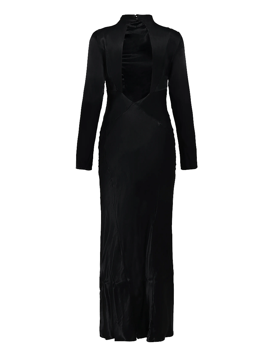 Topshop - TSAIA SATIN GROWN ON NECK MAXI DRESS WVN - jet black - 2