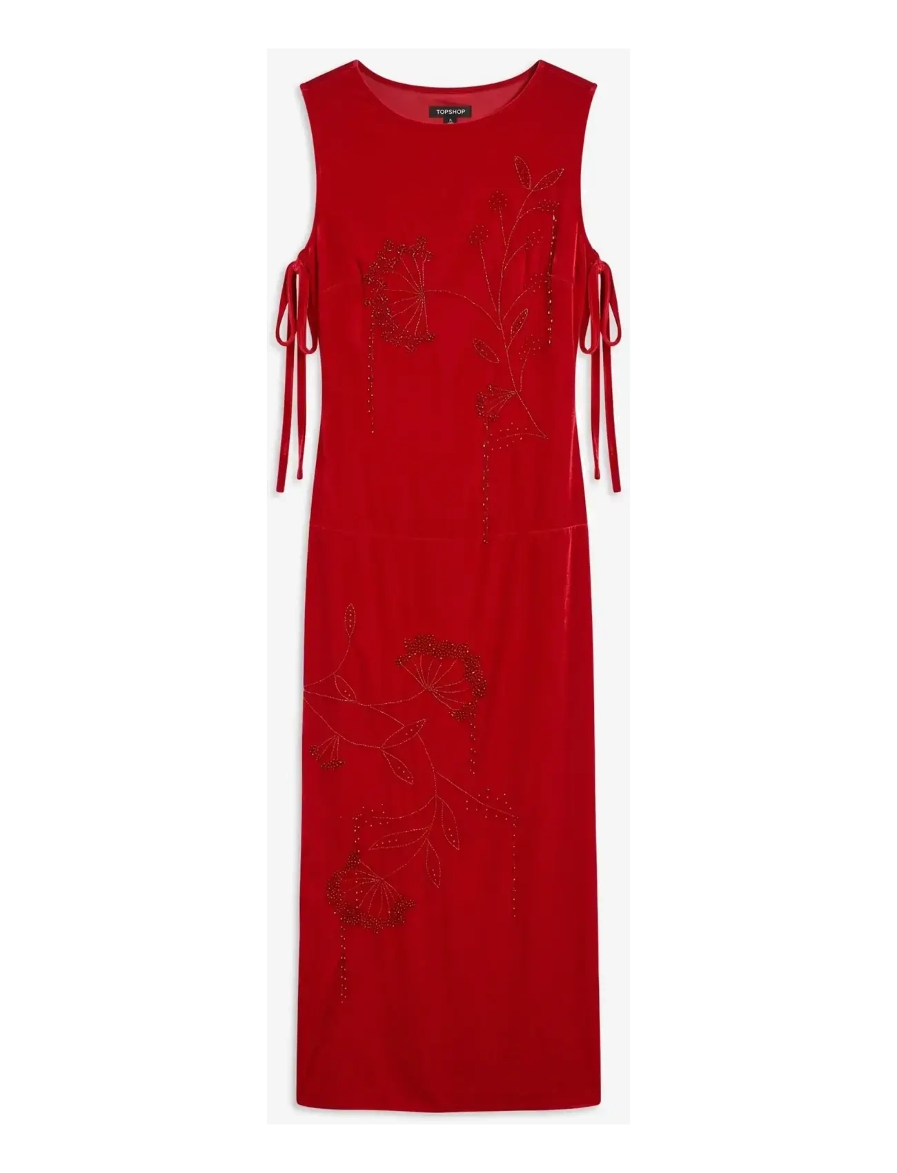 Topshop - TSABELONE VELVET MAXI DRESS WVN - party dresses - high risk red - 1