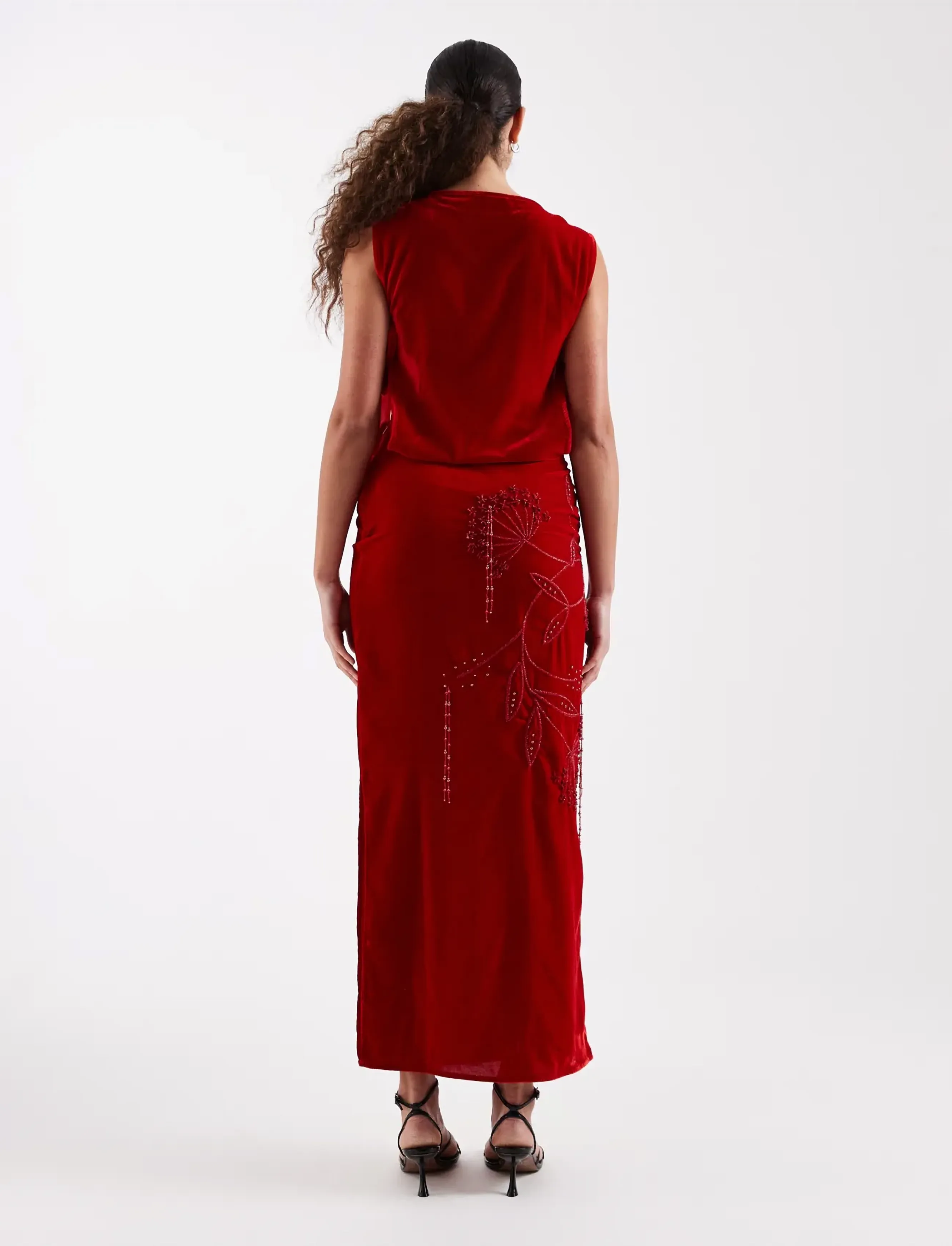 TOPSHOP Tsabelone Velvet Maxi Dress Wvn klänningar dam – bild 2