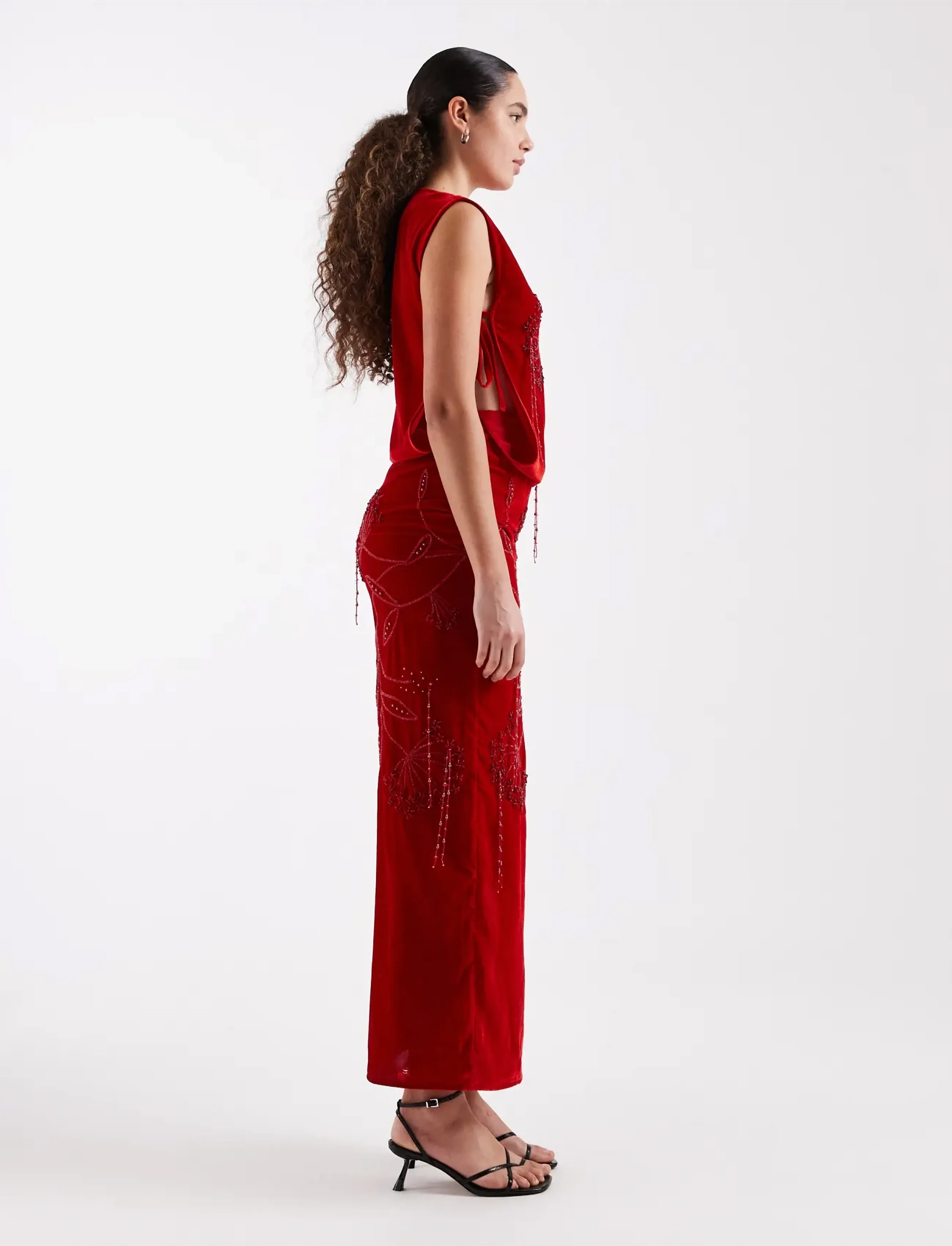 TOPSHOP Tsabelone Velvet Maxi Dress Wvn klänningar dam – bild 3