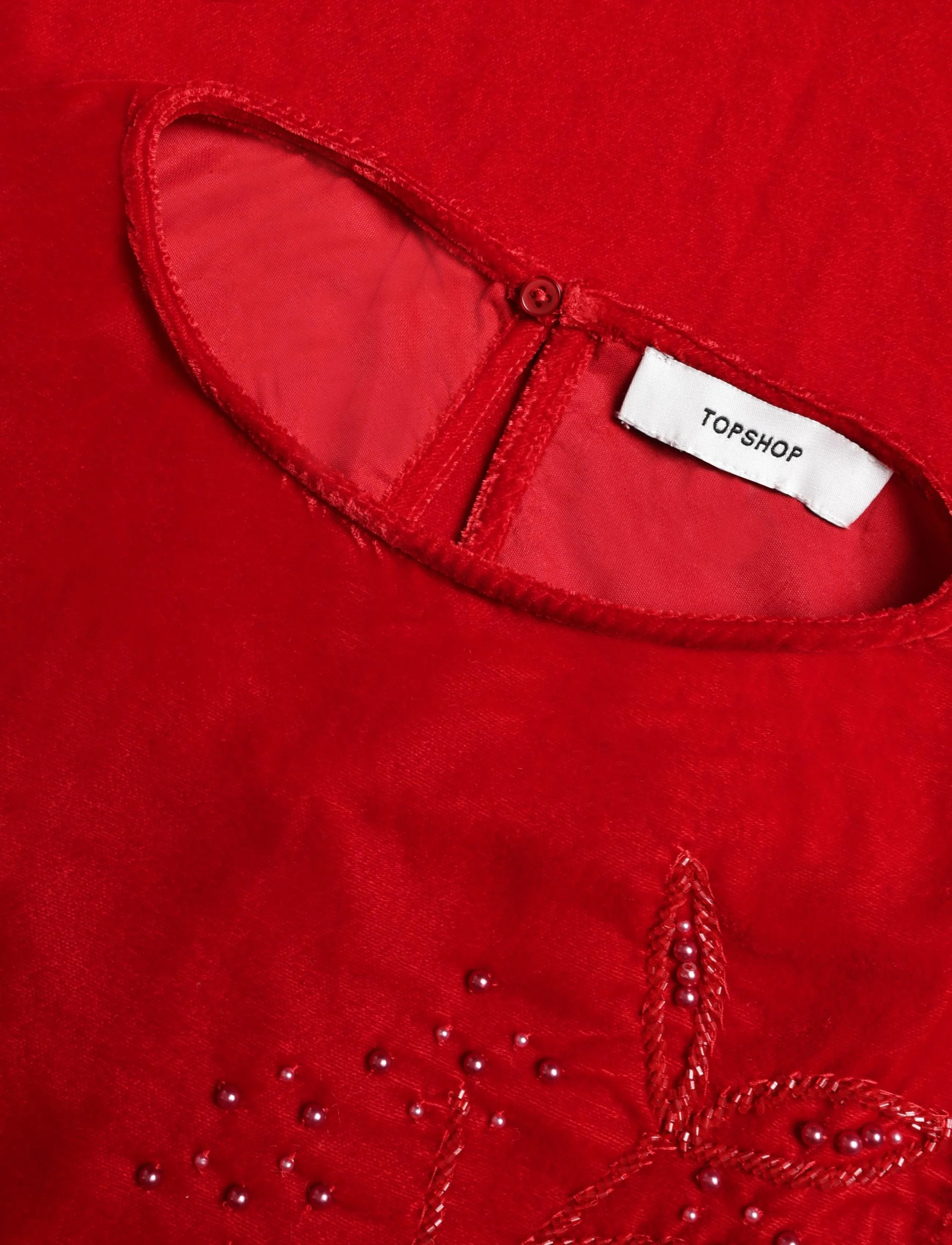 Topshop - TSABELONE VELVET MAXI DRESS WVN - feestjurken - high risk red - 5