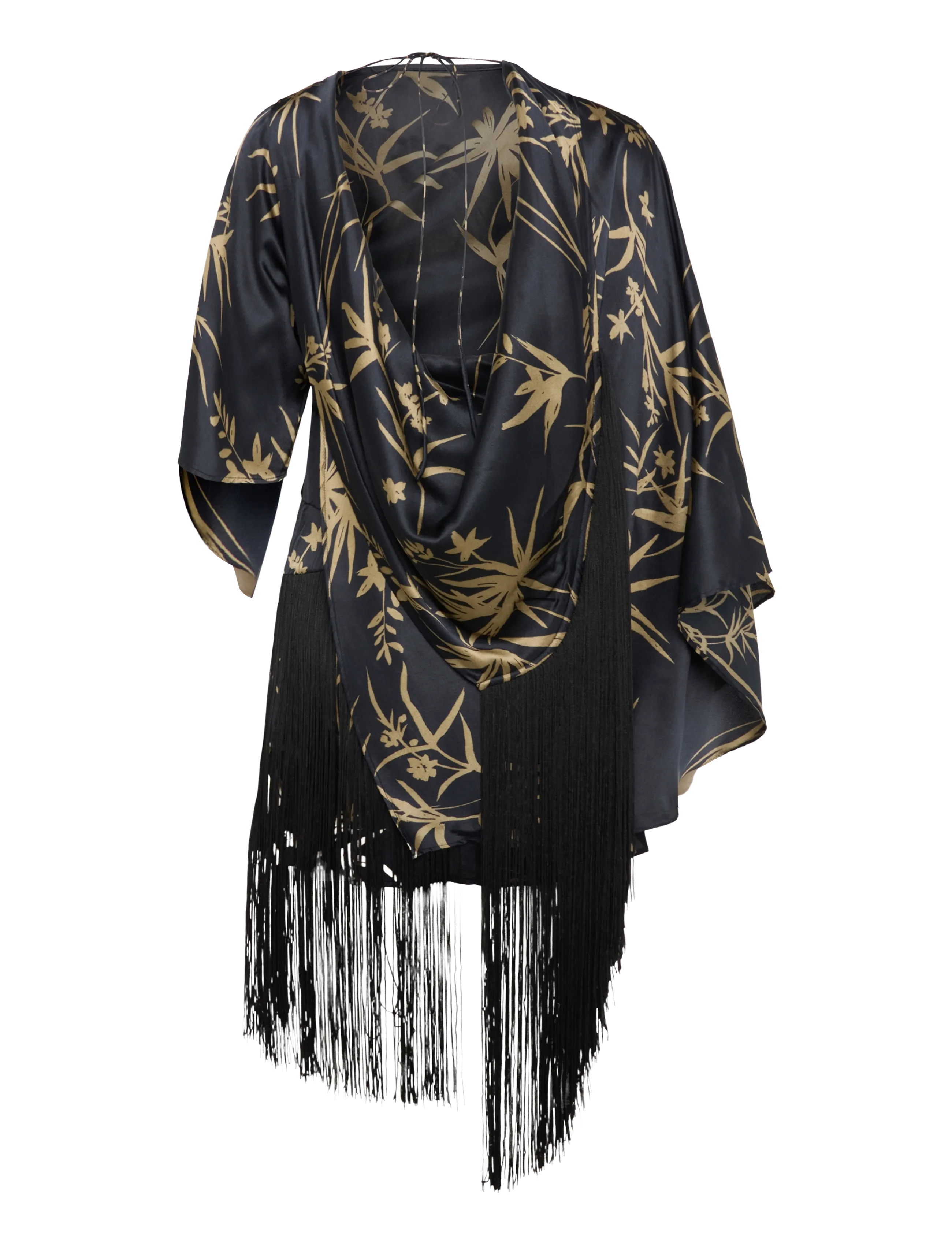 Topshop - TSABENNA FRINGED MINI DRESS WVN - jet black - 2