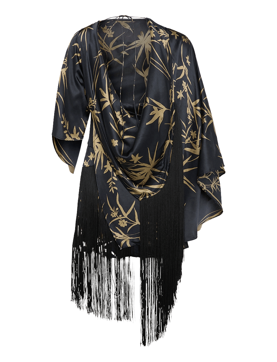 Topshop - TSABENNA FRINGED MINI DRESS WVN - jet black - 2