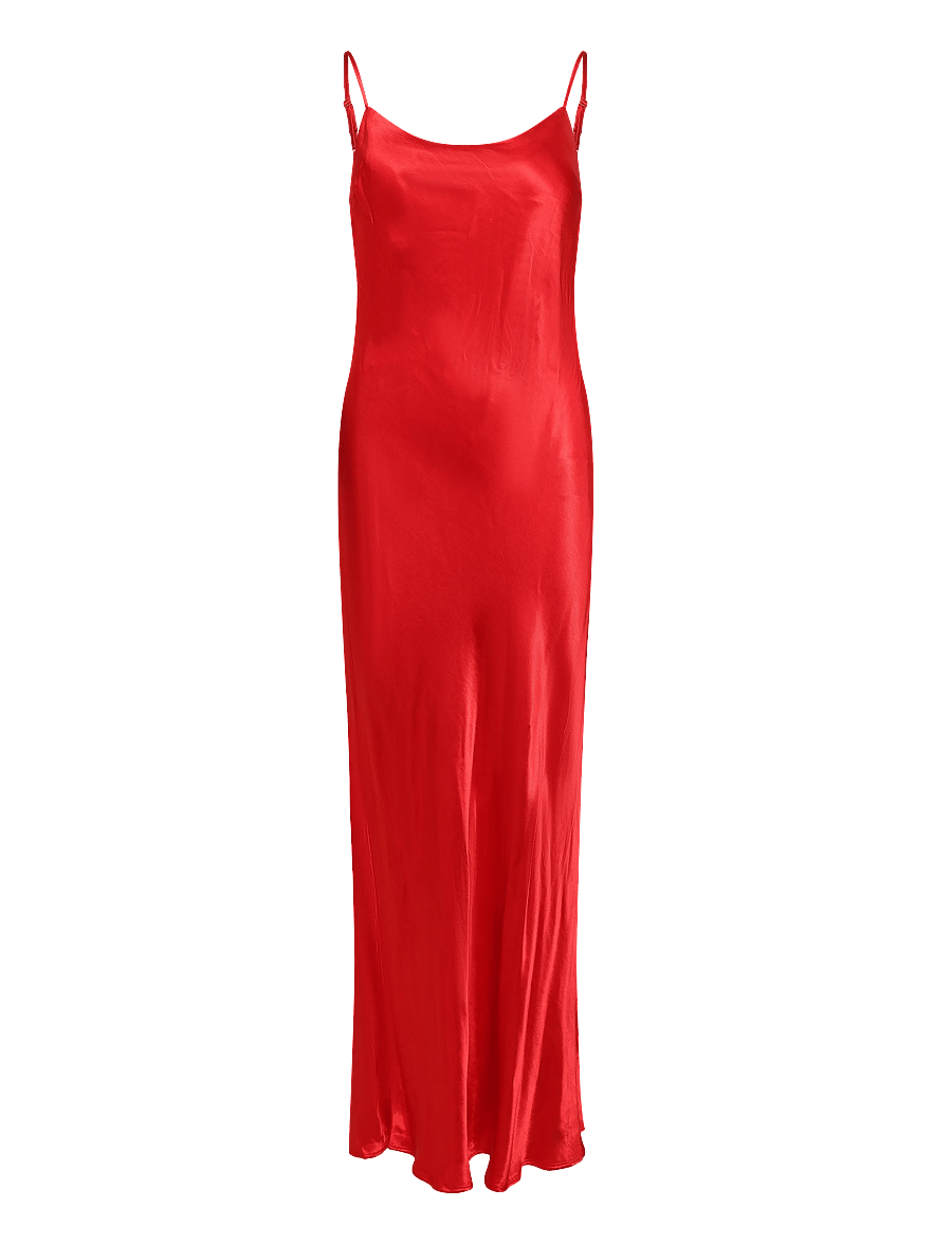 Topshop - TSADDA SATIN SCOOP NECK SLIP DRESS WVN - high risk red - 1
