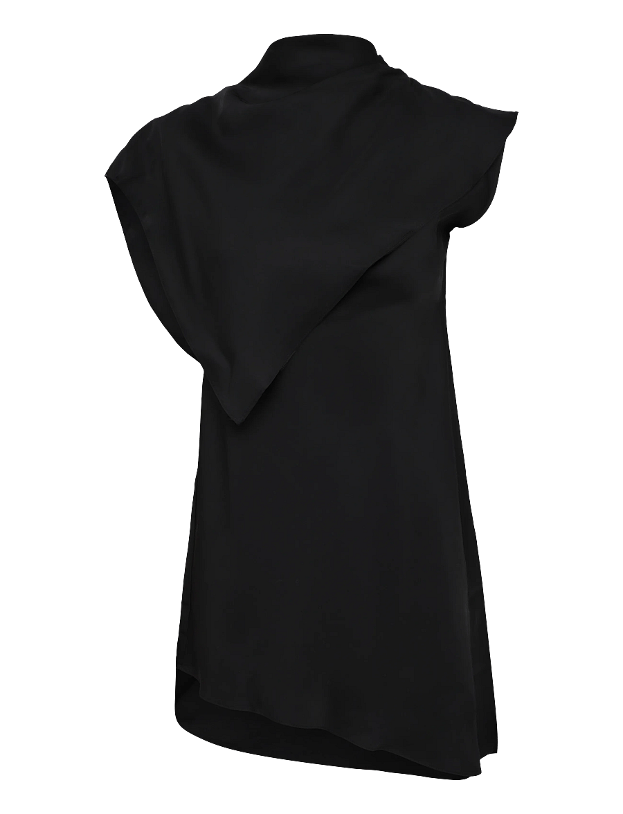 Topshop - TSACHOLA DRAPED SCARF DETAIL DRESS WVN - jet black - 1
