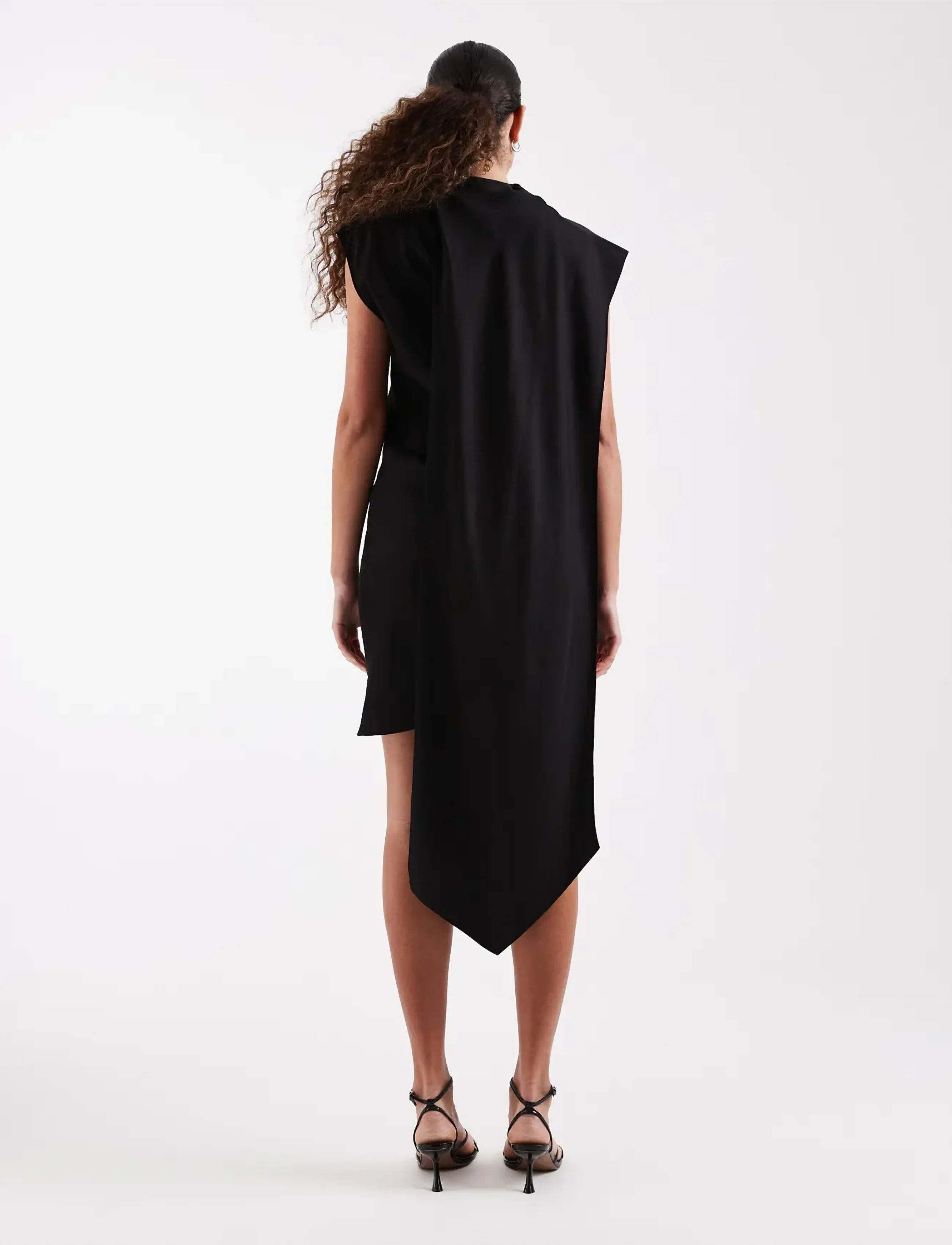 Topshop - TSACHOLA DRAPED SCARF DETAIL DRESS WVN - jet black - 3