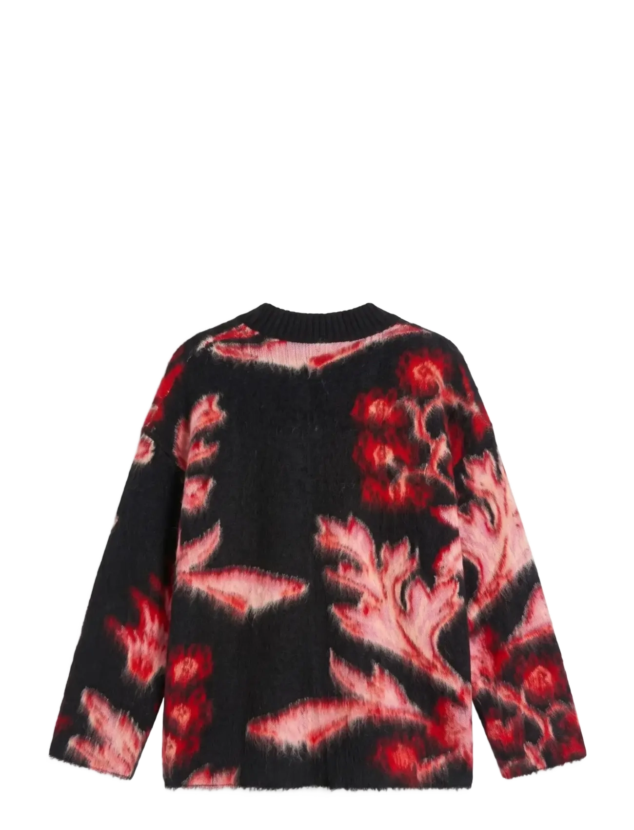 Topshop - TSDIJA BRUSHED FLOWER JUMPER KNIT - jet black - 2