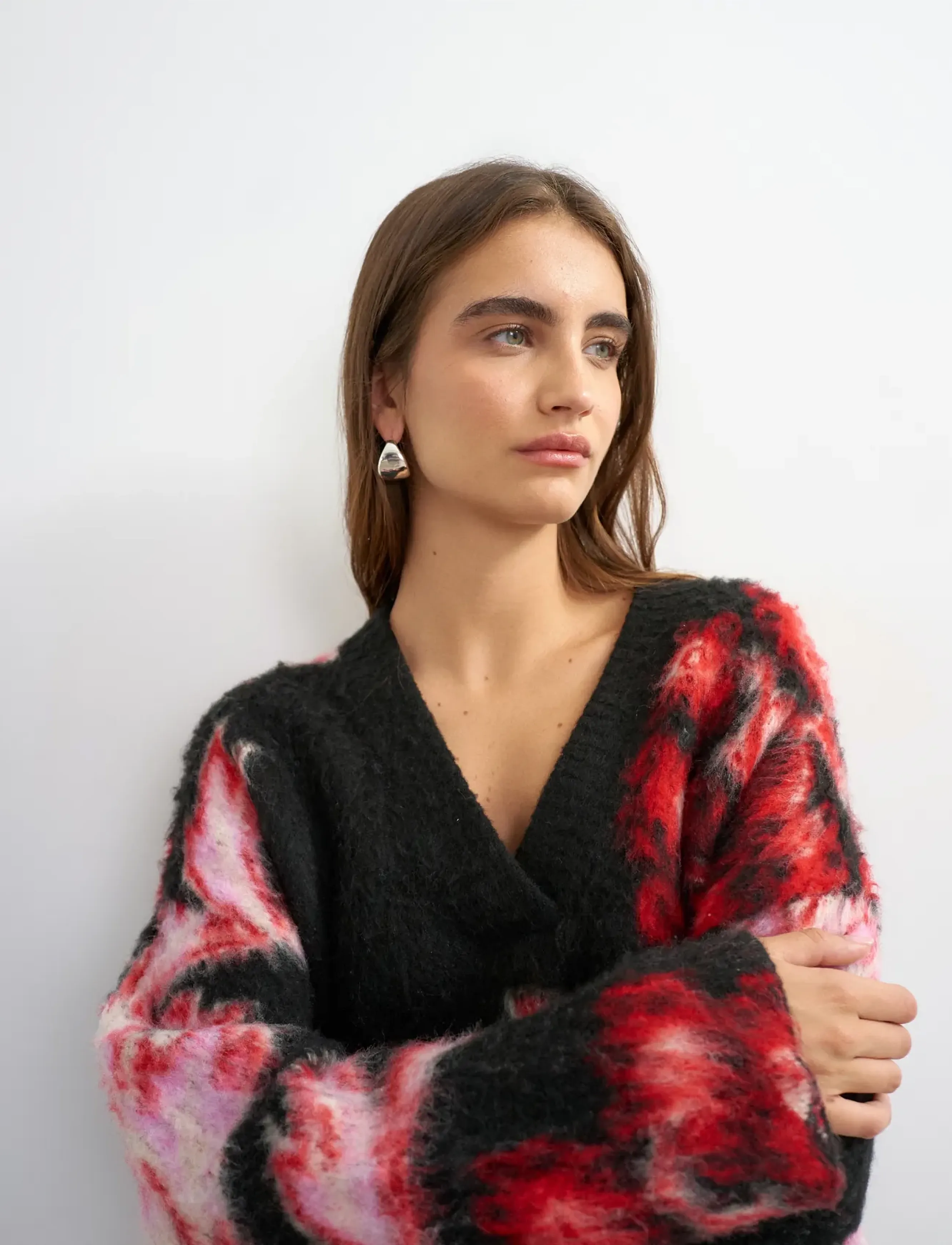 Topshop - TSDIJA BRUSHED FLOWER JUMPER KNIT - jet black - 4